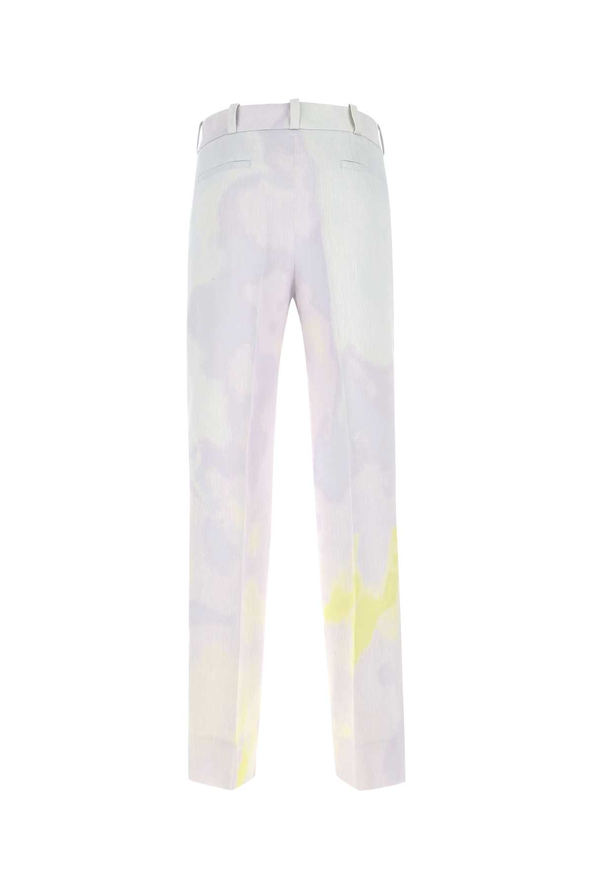 Fendi Printed Linen Blend Pant In F1d81