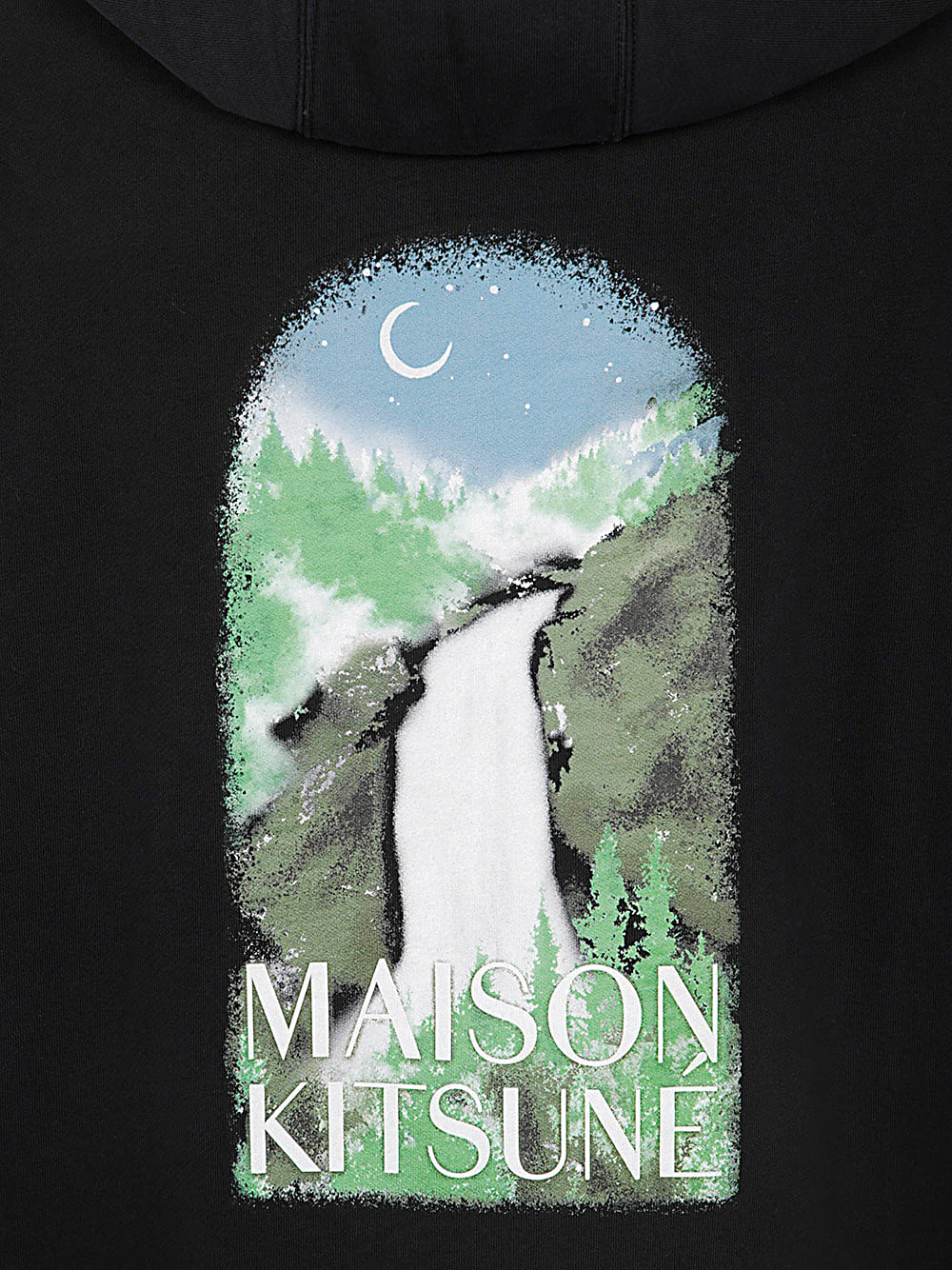 Shop Maison Kitsuné Waterfall Oversize Hoodie In Black