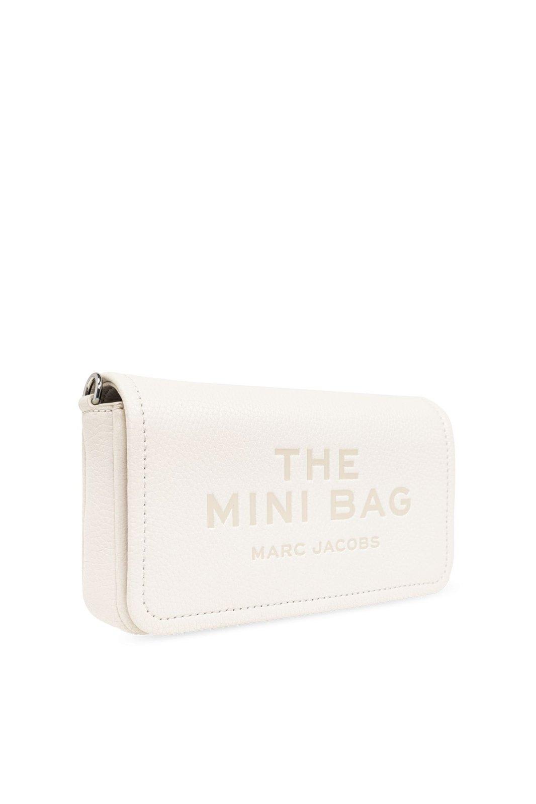 Marc Jacobs Compact White Cow Leather Clutch With Embossed Detail In Bianco