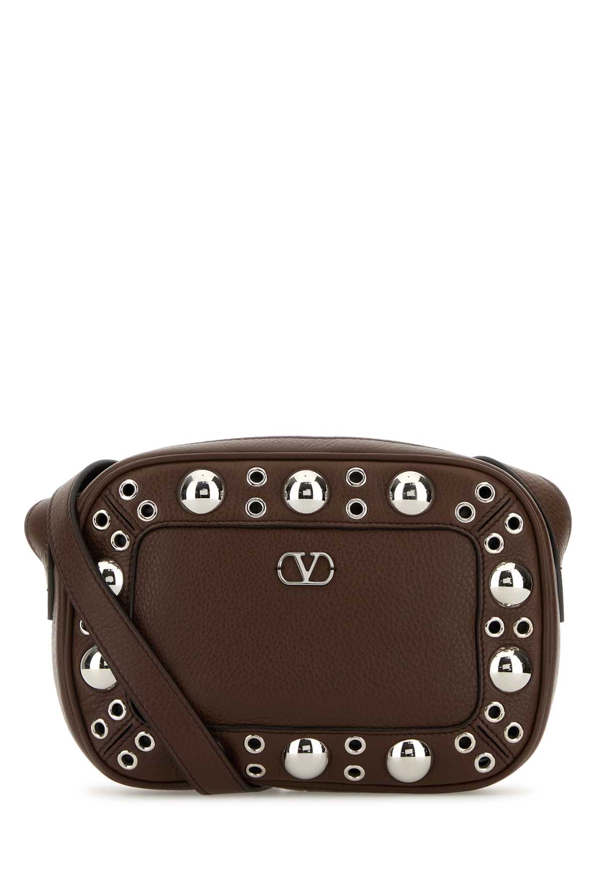 Valentino Garavani Brown Leather Nellcã´te Shoulder Bag