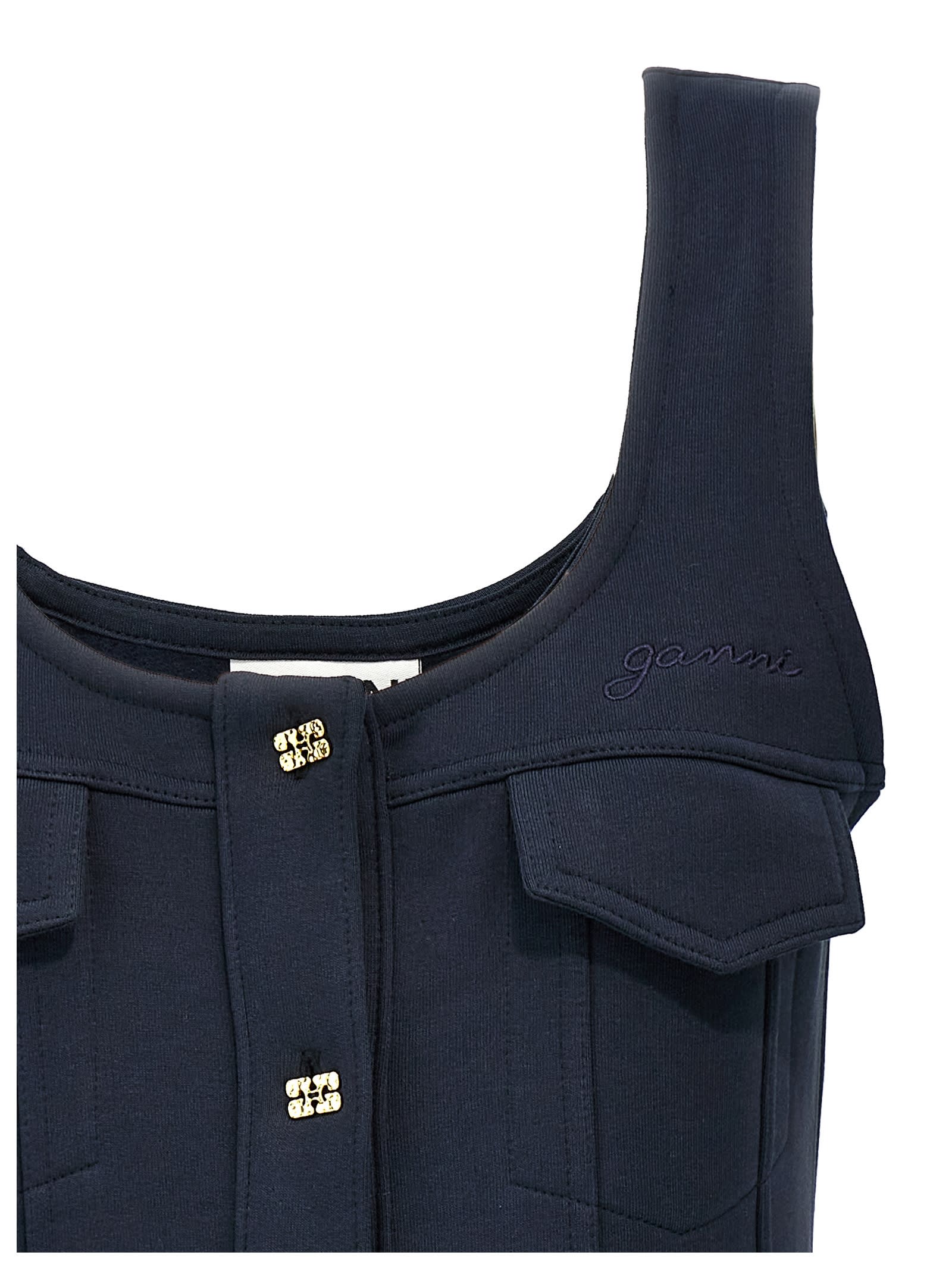 Ganni Women Mini Dress In Blue