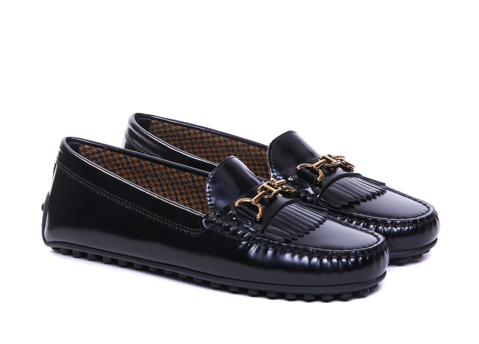 Shop Tod's Leather City Gommino Loafers In Black