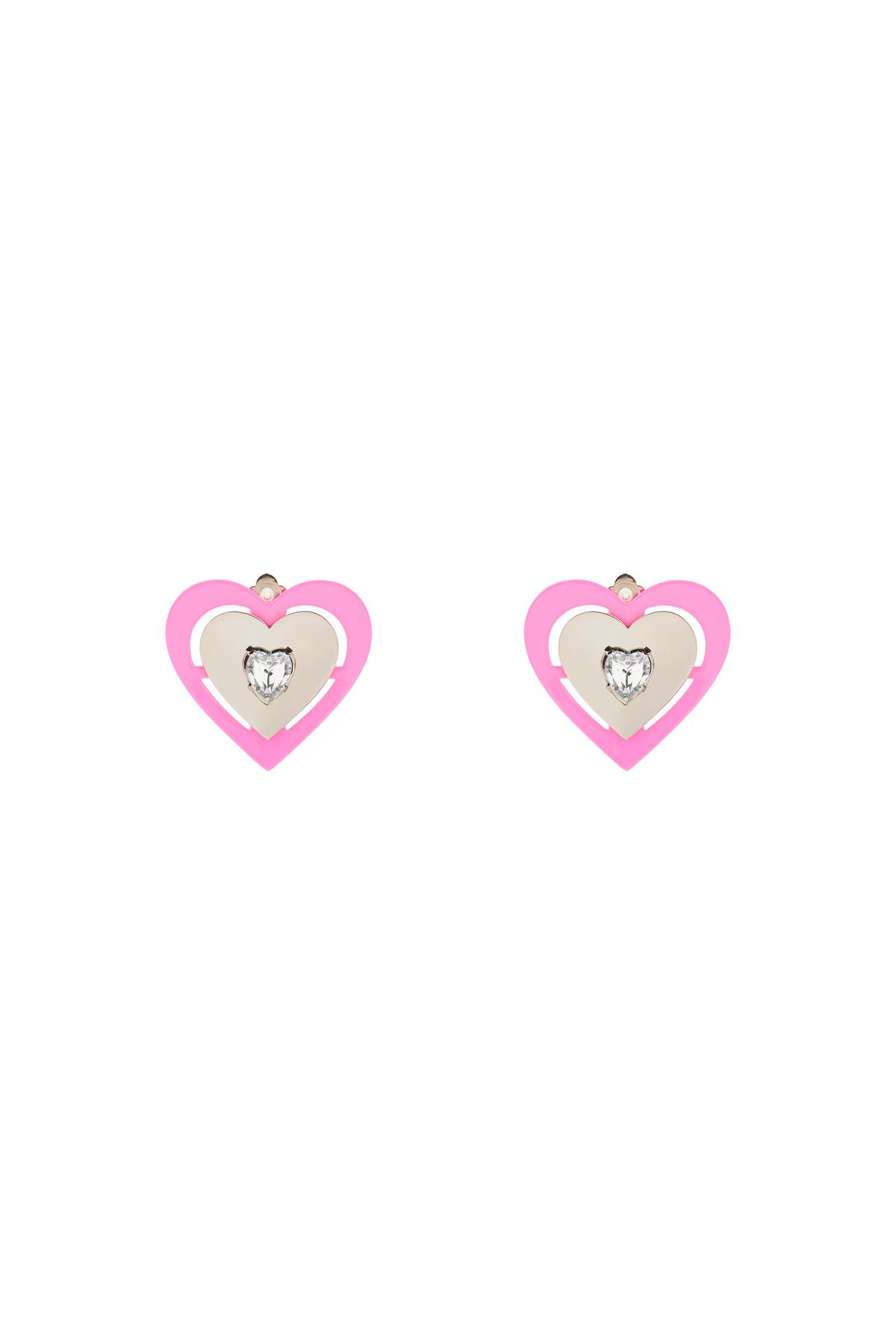 pink Neon Heart Clip-on Earrings