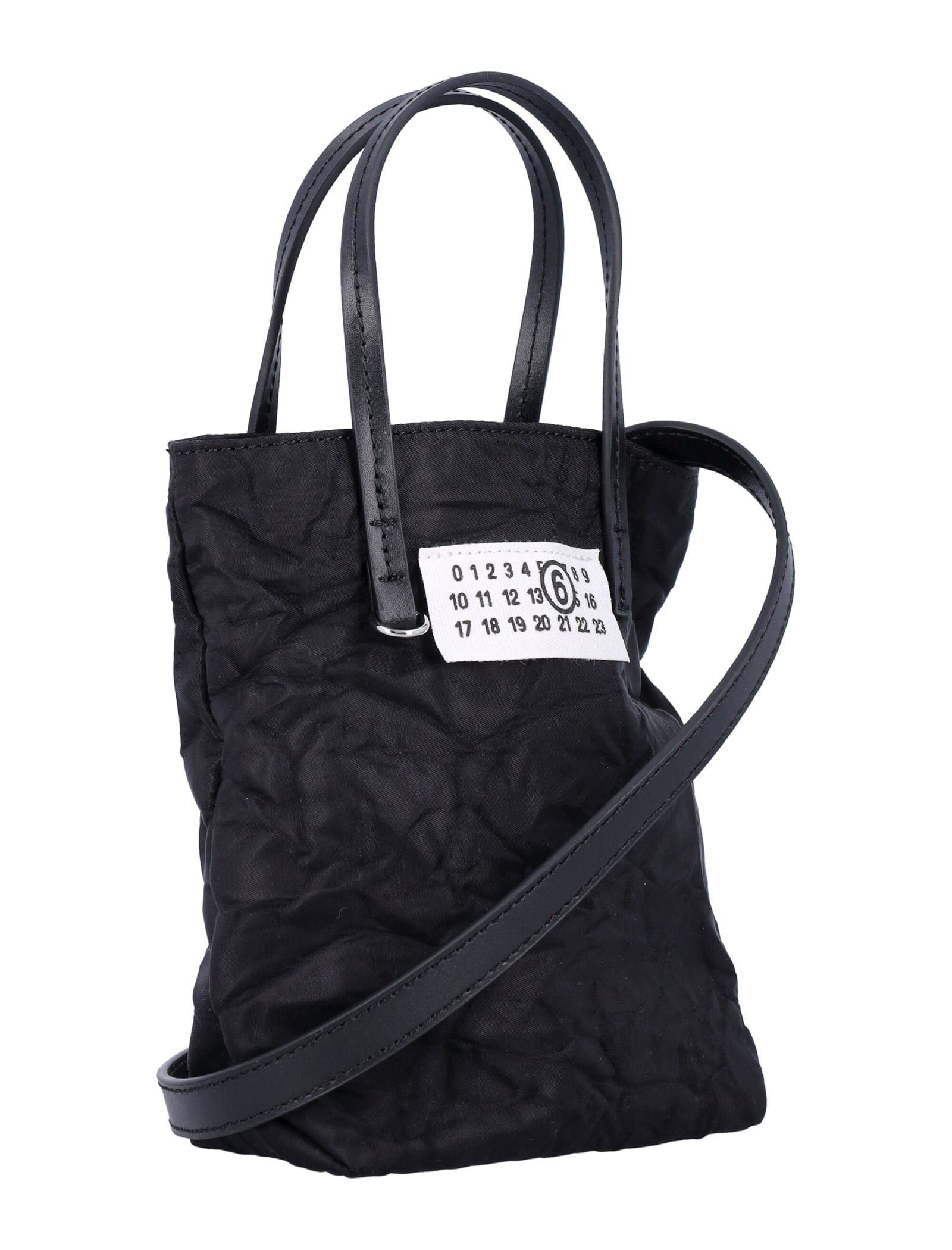 Shop Mm6 Maison Margiela Mini Shopping Bag In Black