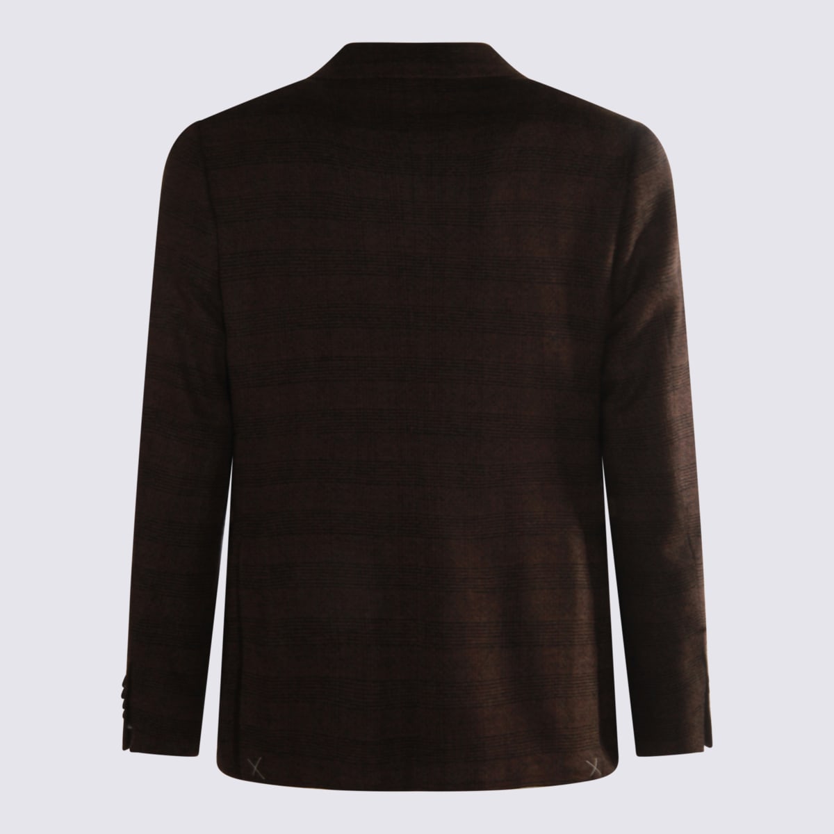 Canali Long-sleeved Blazer In Brown