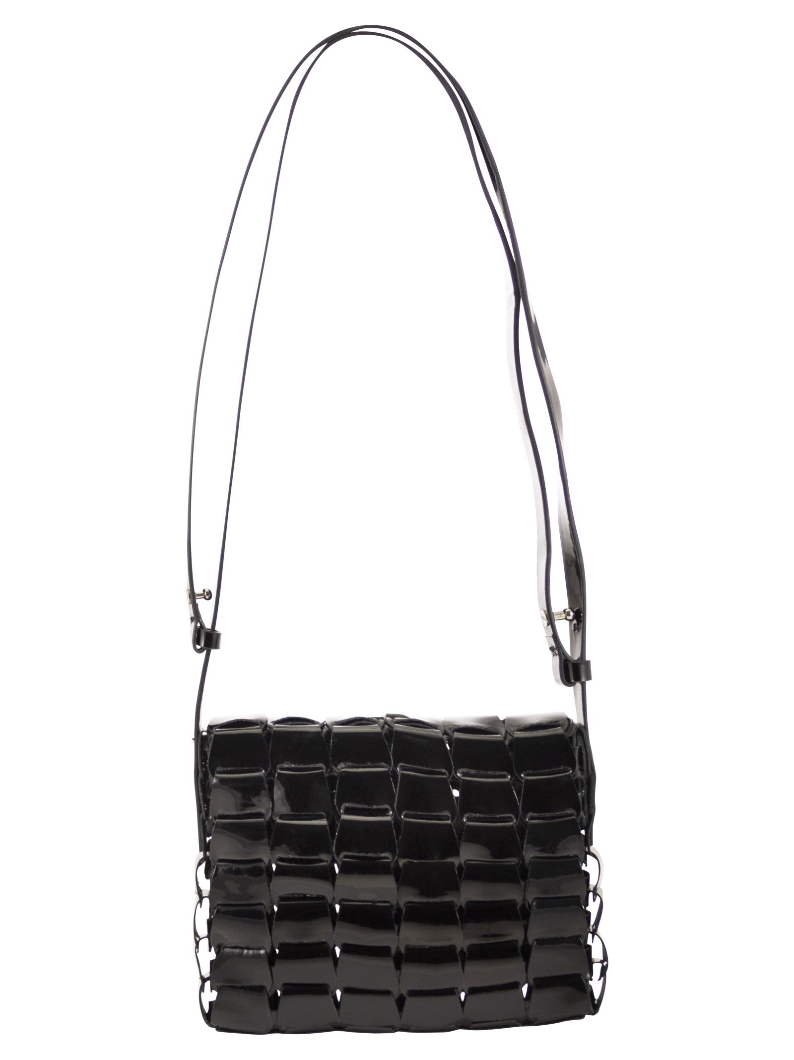 Dragon Diffusion Leather Woven Shoulder Bag In Black