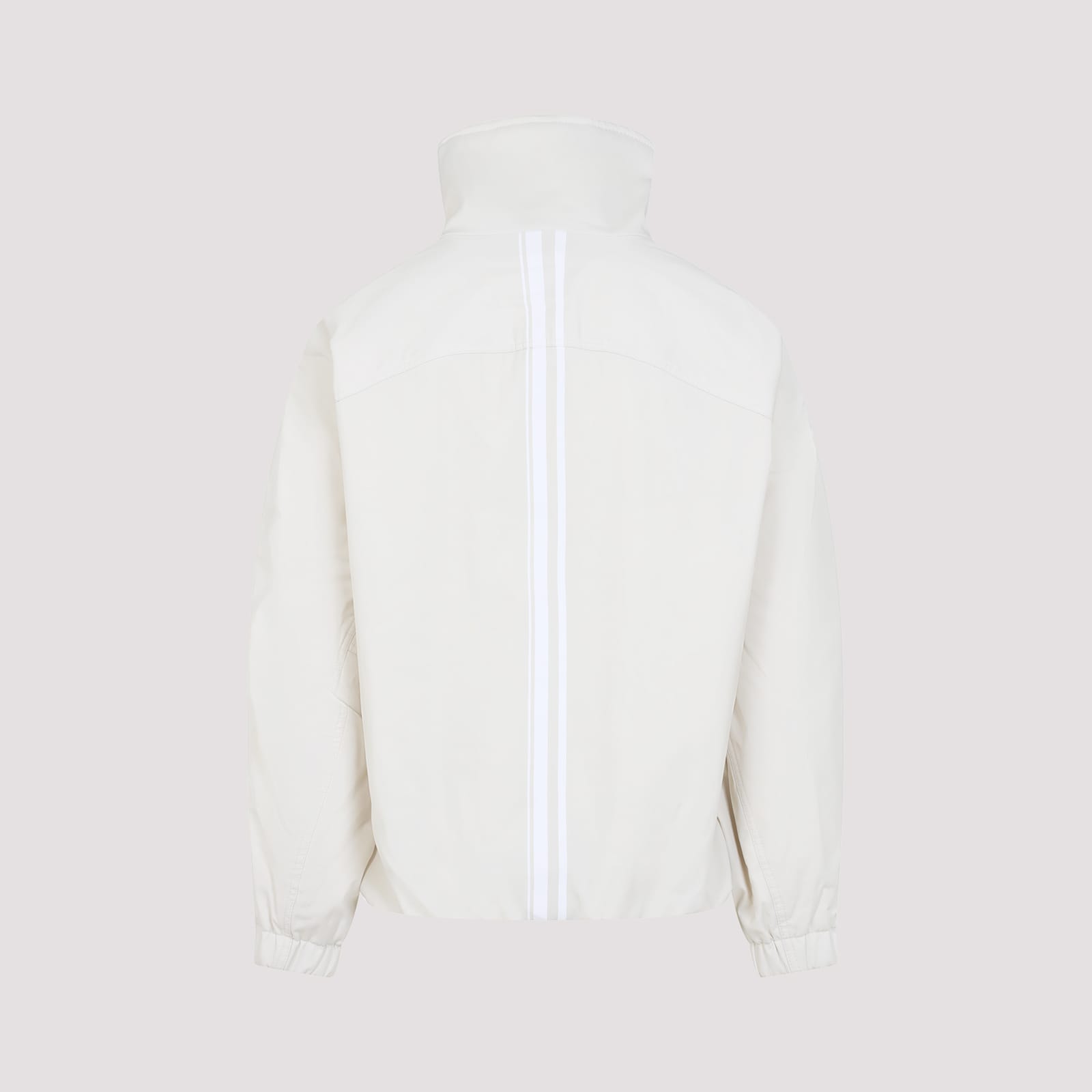 Mordecai High Collar White Jacket With Relaxed Fit In Ivory