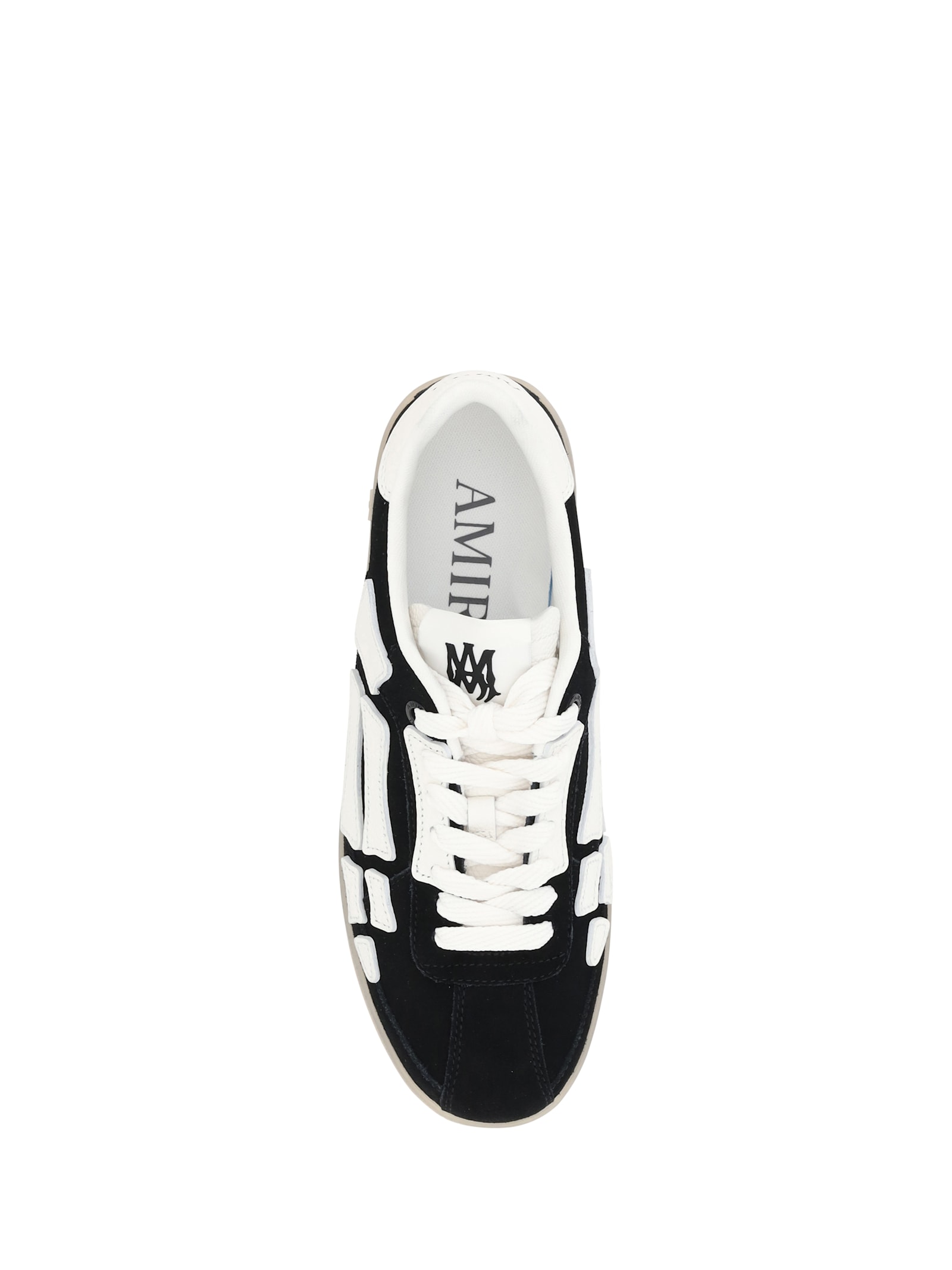 Amiri Pacific Bones Sneakers In Leather In Black