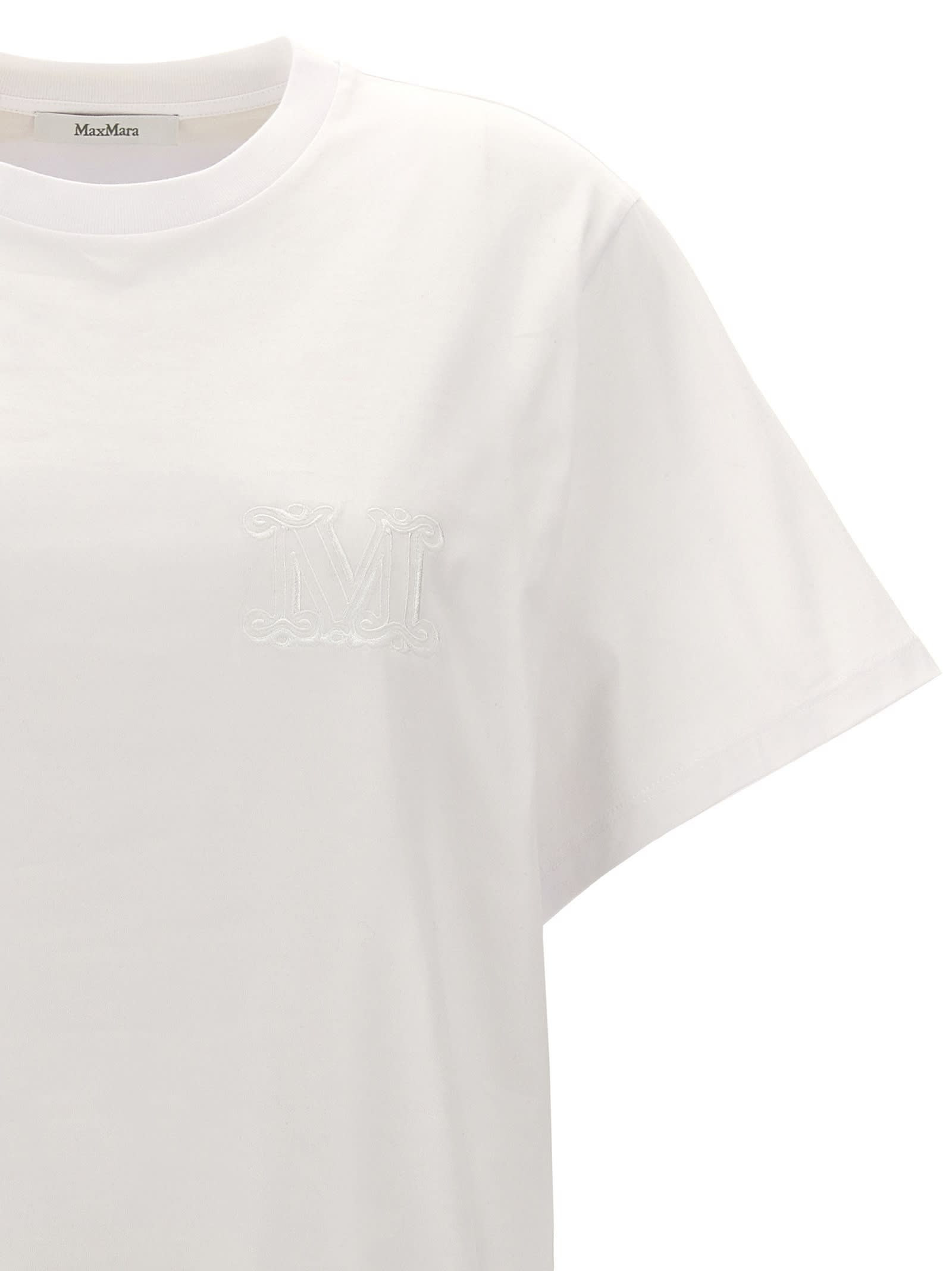Max Mara Crew Neck Cotton T-shirt By Mango In White