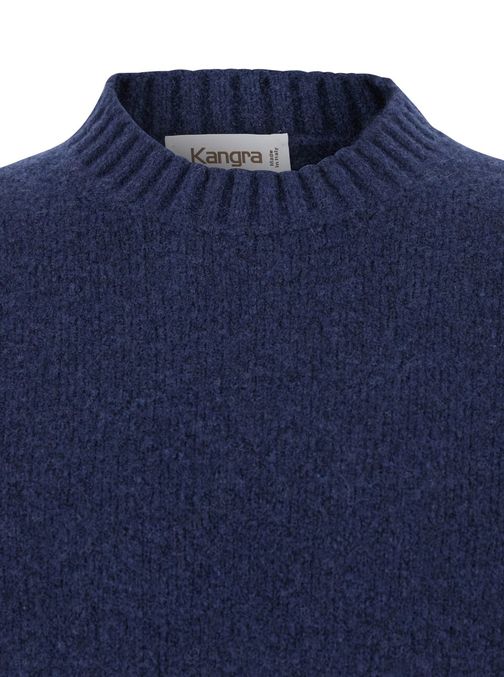 Kangra Cashmere Blue Crewneck Sweater In Wool Man In Blue