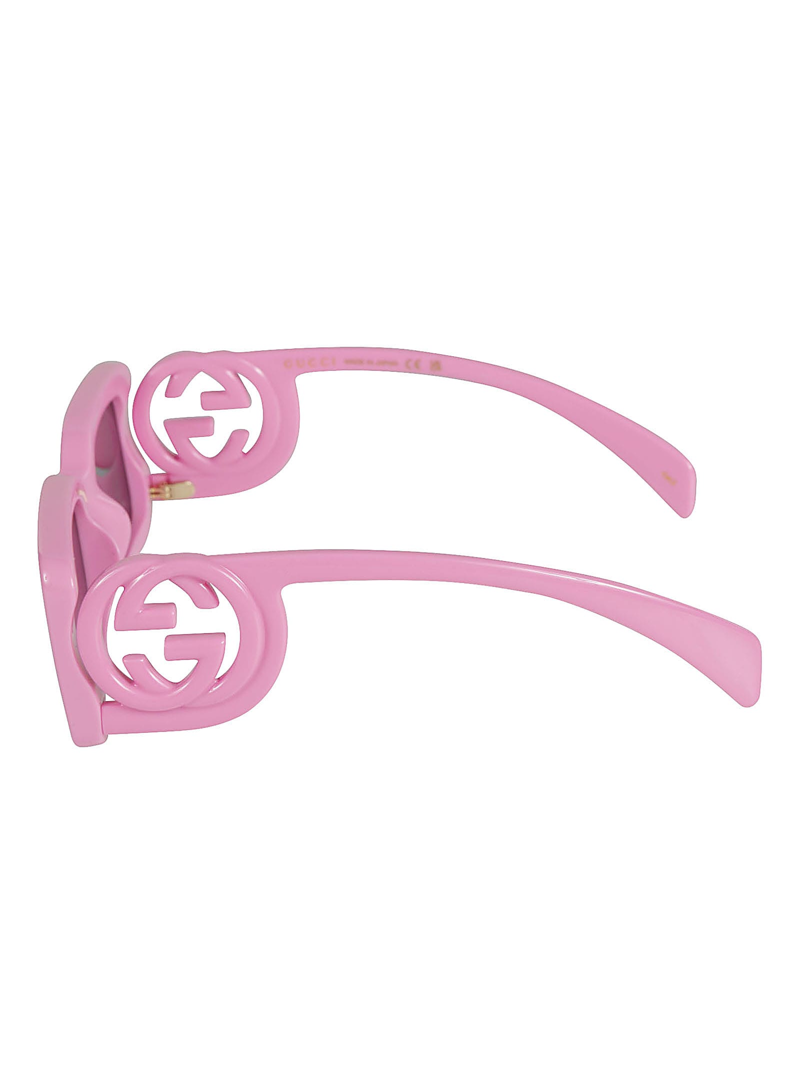 Shop Gucci Rectangle Thick Sunglasses In Pink