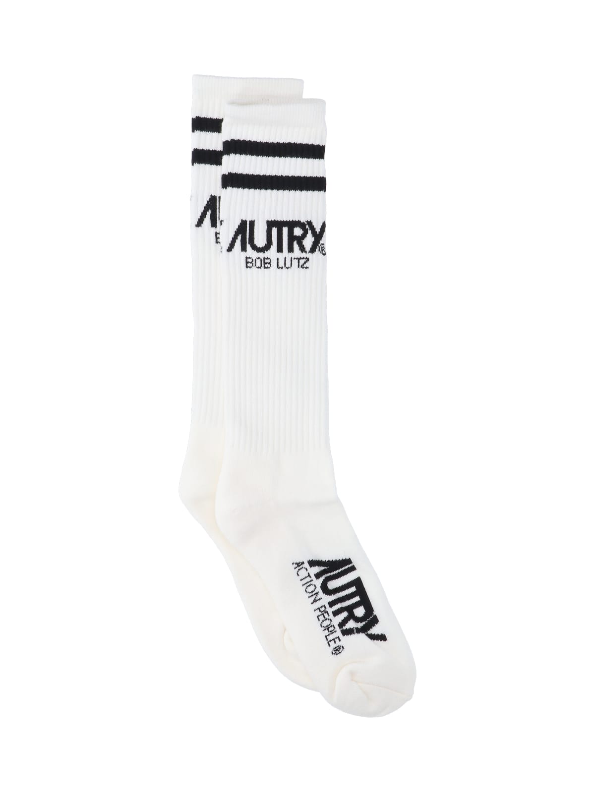 Autry Logo Cotton Blend Socks In White