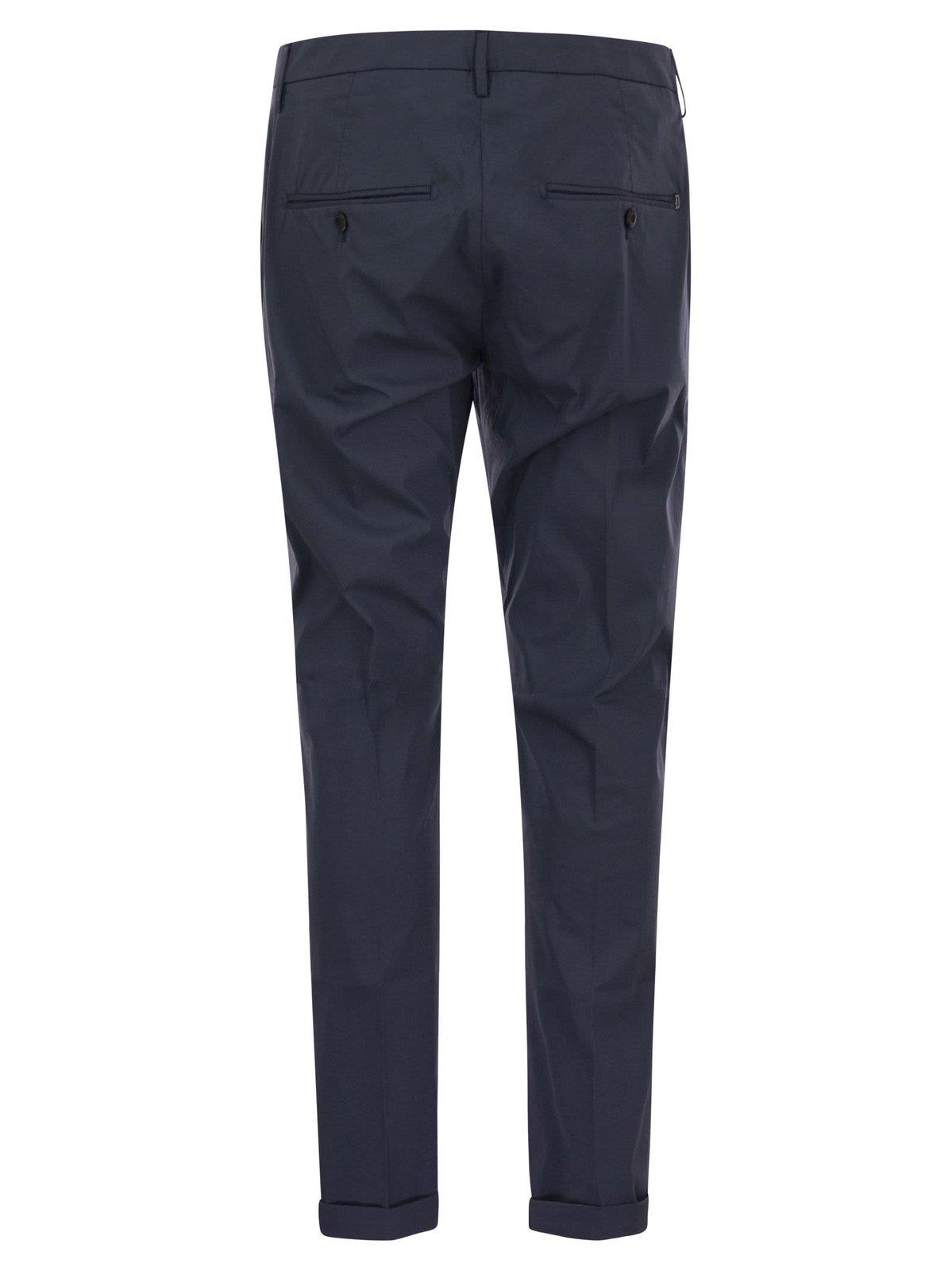 Shop Dondup Straight-leg Trousers In Blu Inchiostro