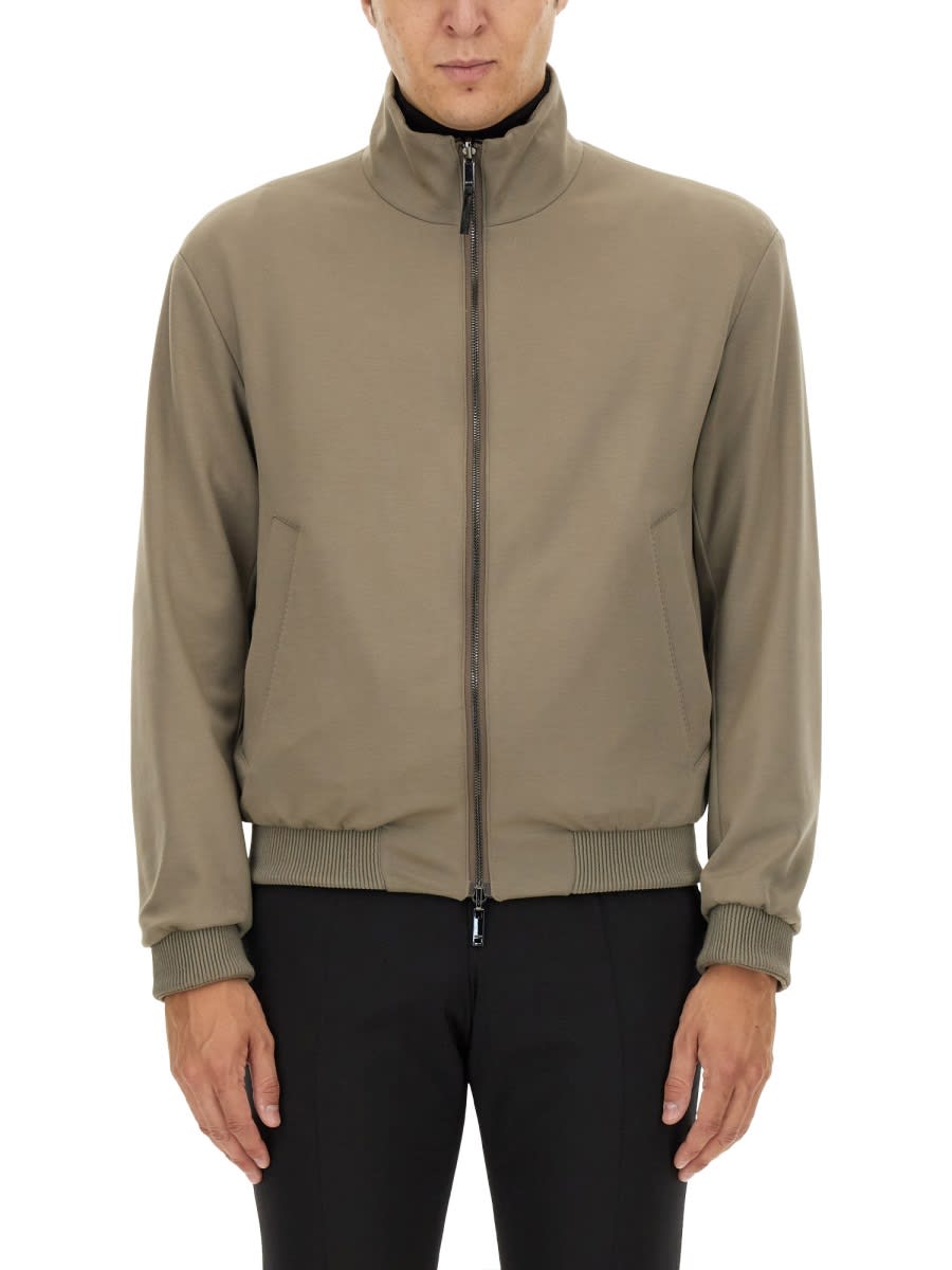 Shop Hugo Boss Jacket With Zip In Green