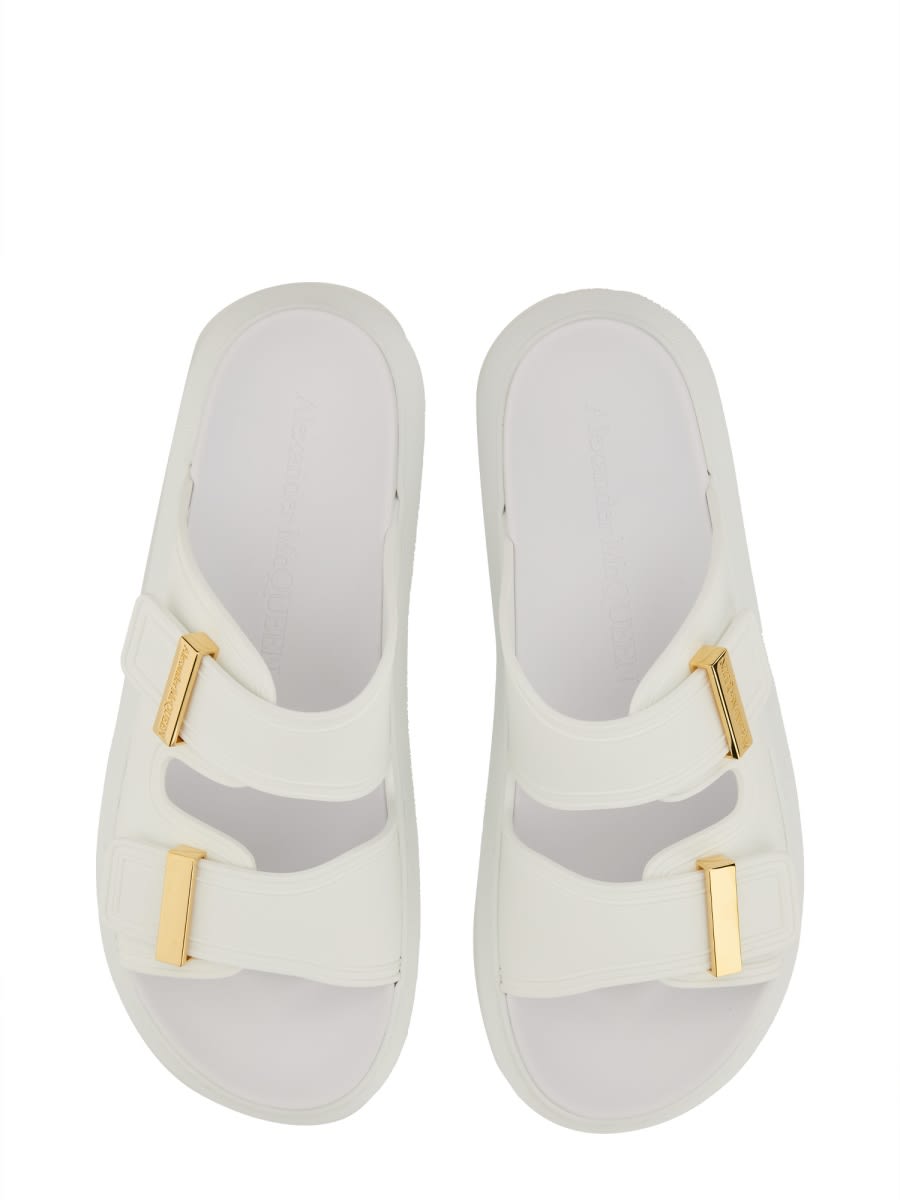 Alexander Mcqueen Hybrid Double-strap Rubber Slides In Ivory