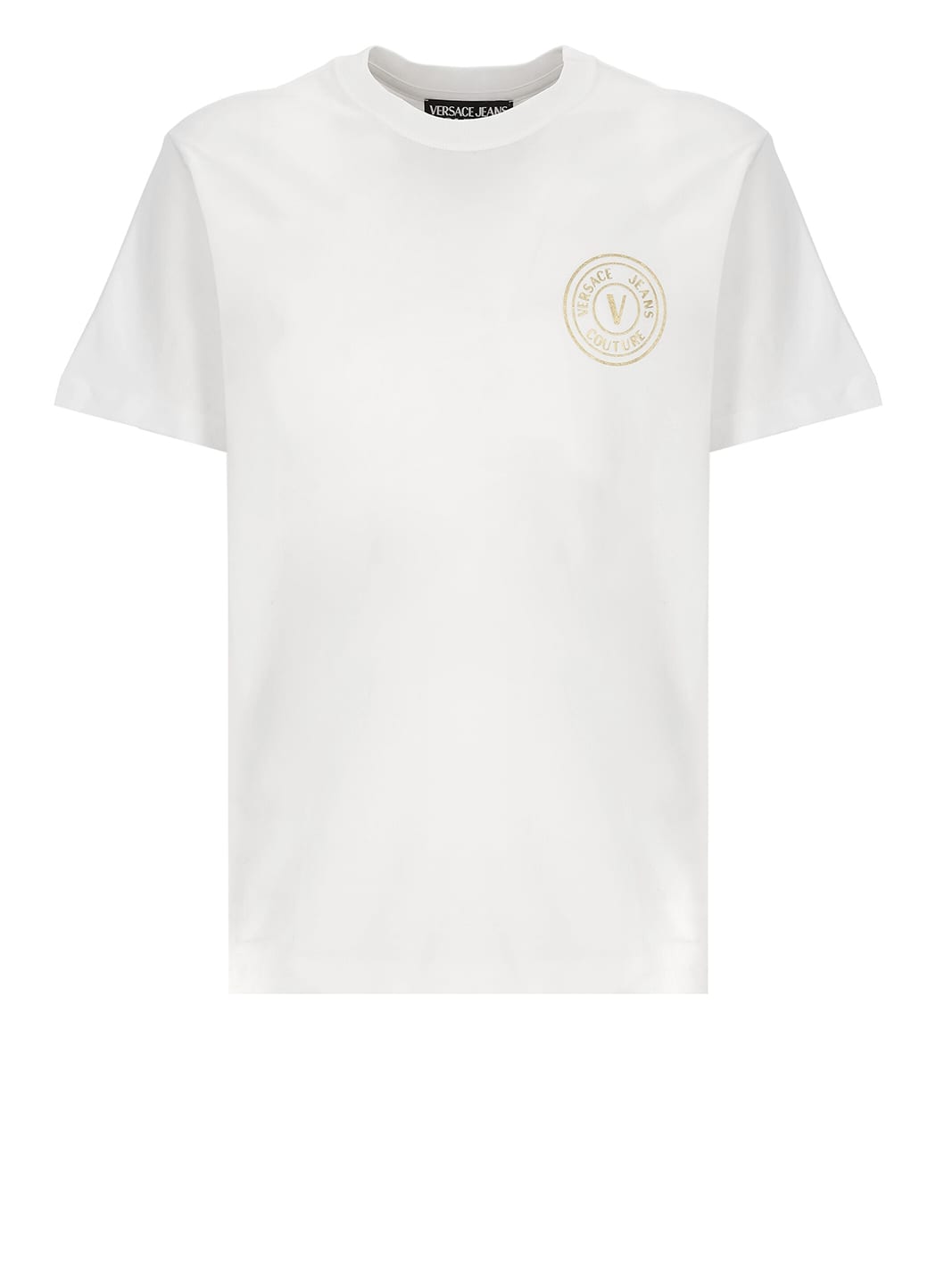 Shop Versace Jeans Couture V-emblem T-shirt In White