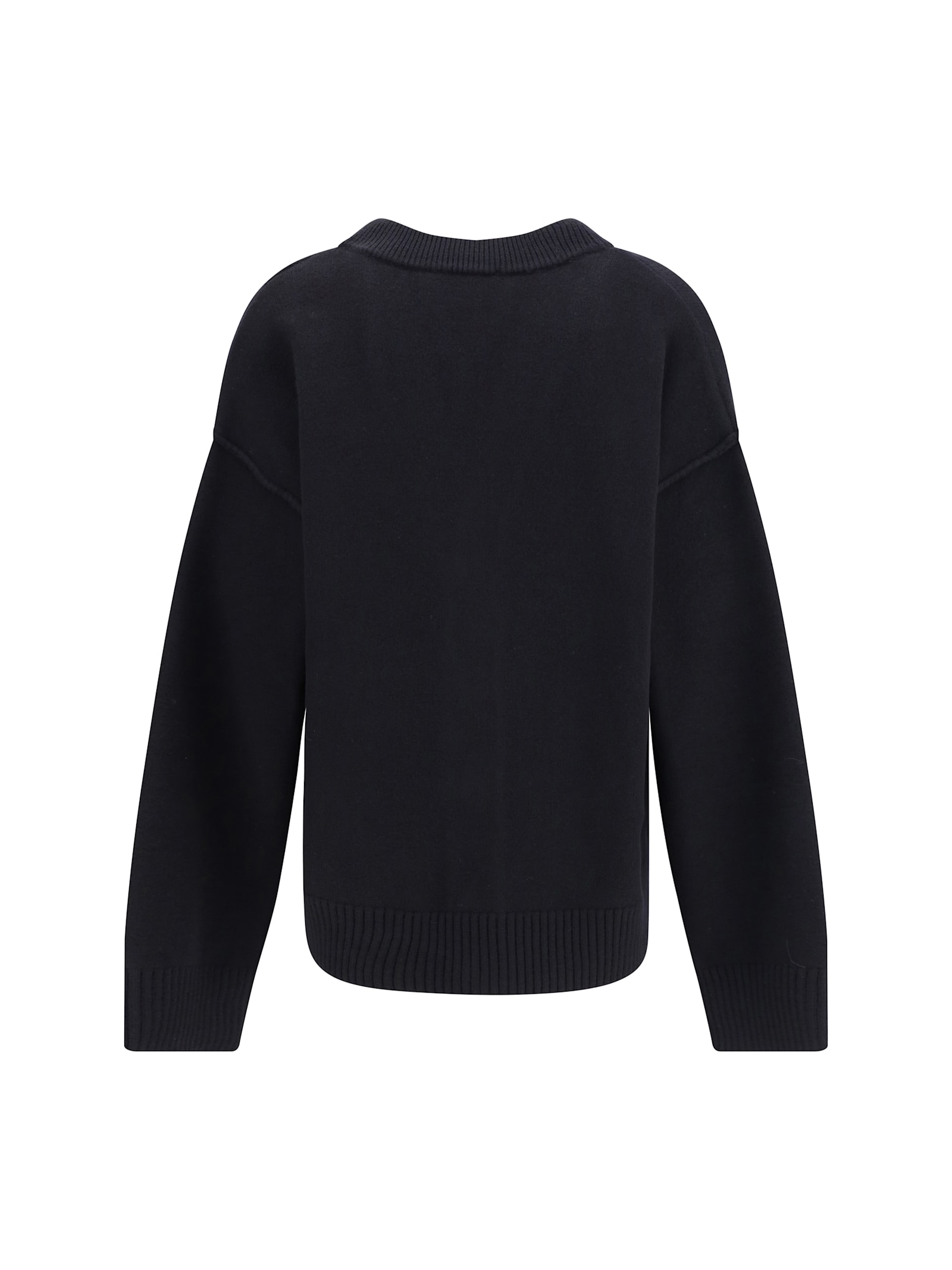Ami Alexandre Mattiussi Ami Paris Ami Paris De Coeur Wool Cardigan In Black