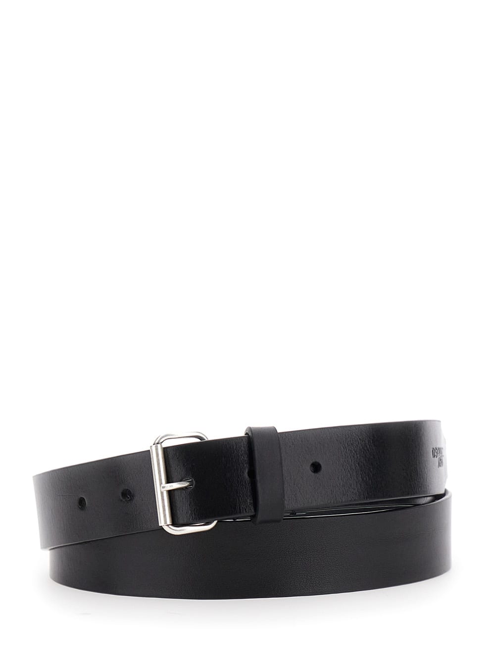 Dsquared2 D2 X Magliano Black Belt With Front Buckle Closure In Leather Man In Black