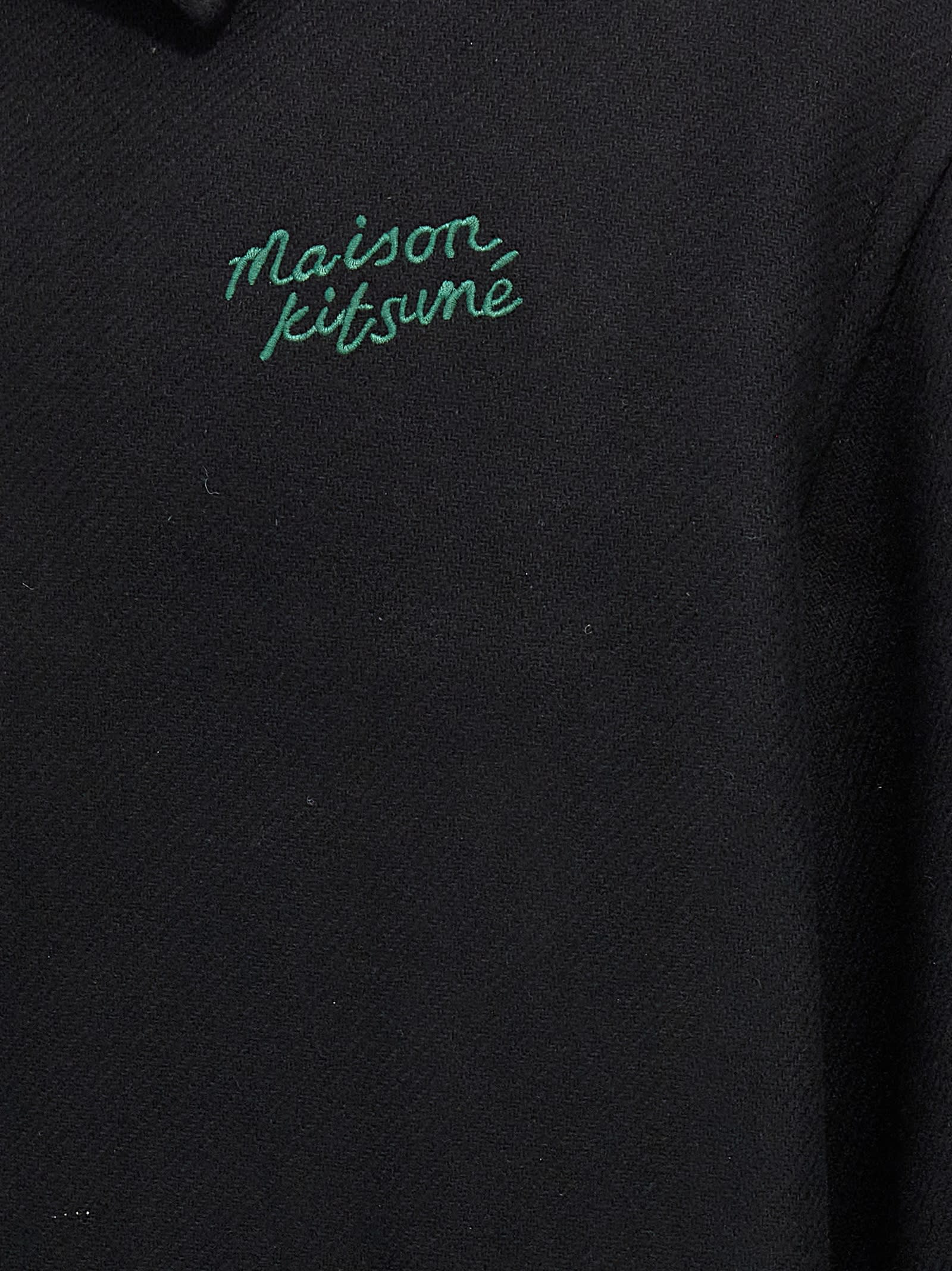 Shop Maison Kitsuné Varsity Jacket In Black