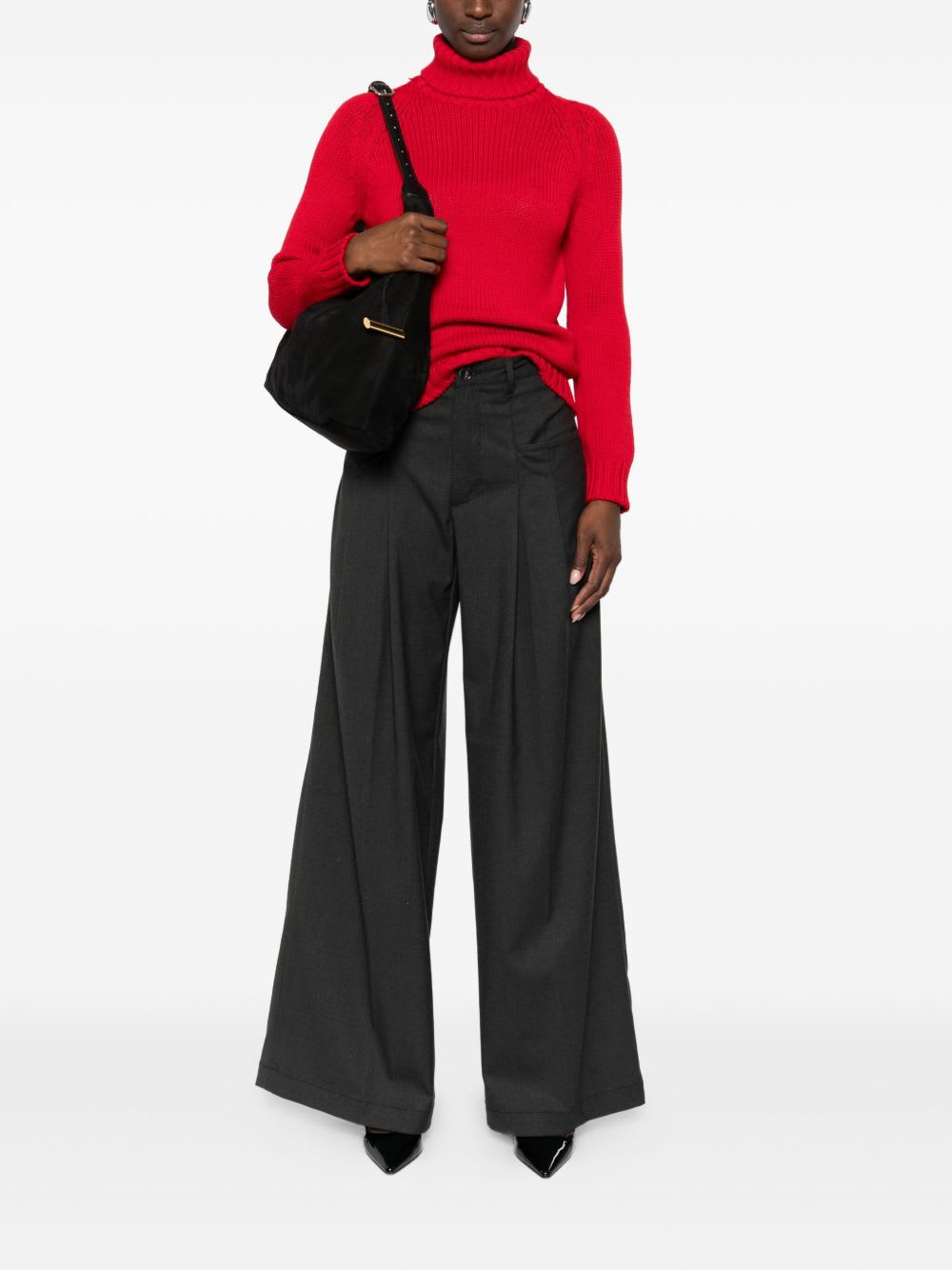 Base Wool Turtle-neck Jumper In Red