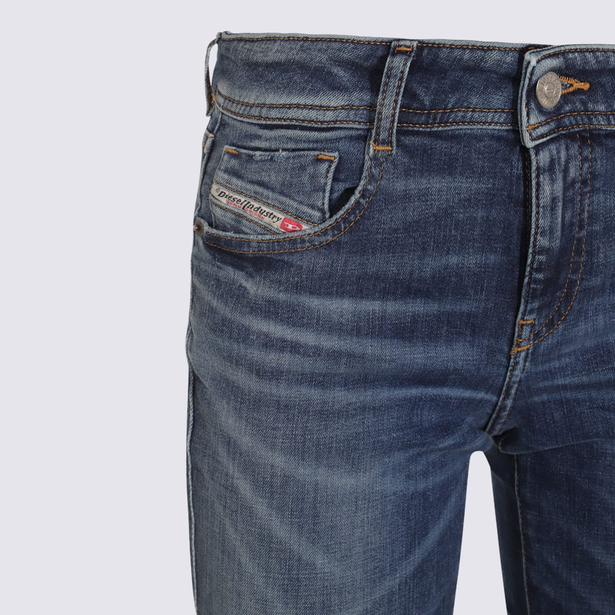 Diesel Straight Fit Trousers Belt Loops In Blue