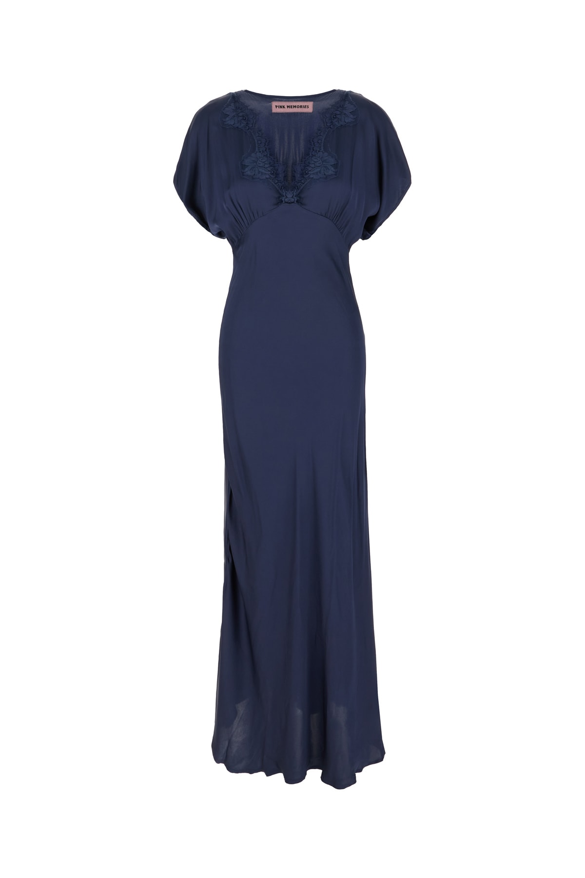 Blue Stretch Viscose Long Dress