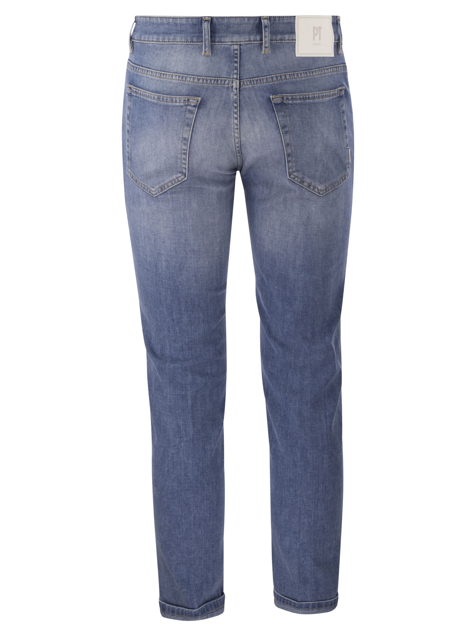 Shop Pt01 Reggae - Slim-fit Jeans In Medium Denim