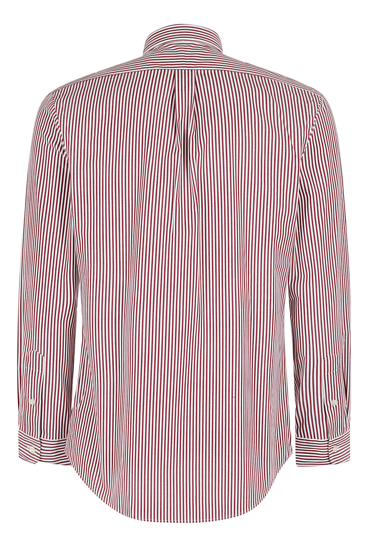 Shop Polo Ralph Lauren Camicia Popeline Stretch In Bianco Bordeaux