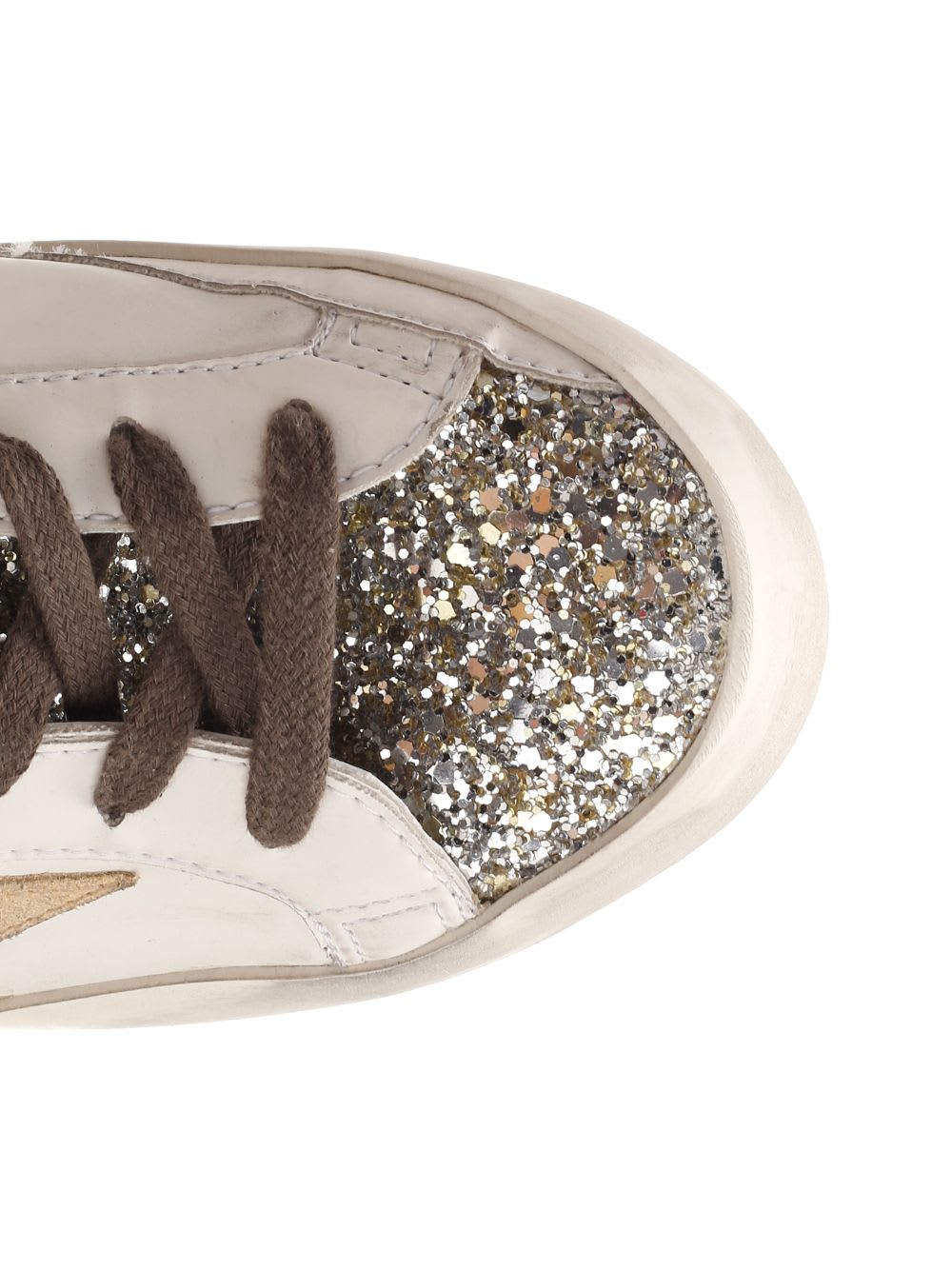 Shop Golden Goose White And Beige Super Star Sneakers In Bianco