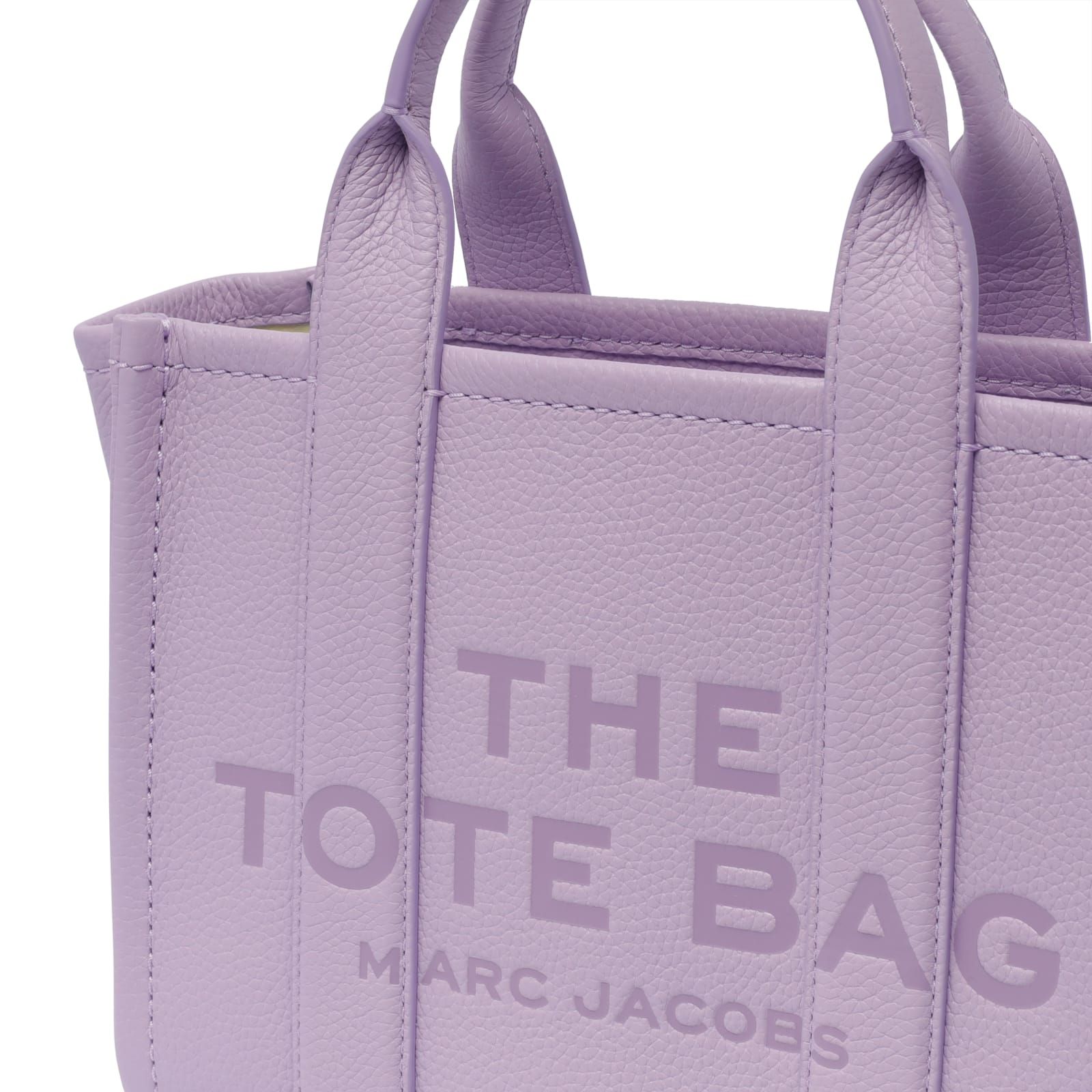 Shop Marc Jacobs The Leather Small Tote Bag In Purple