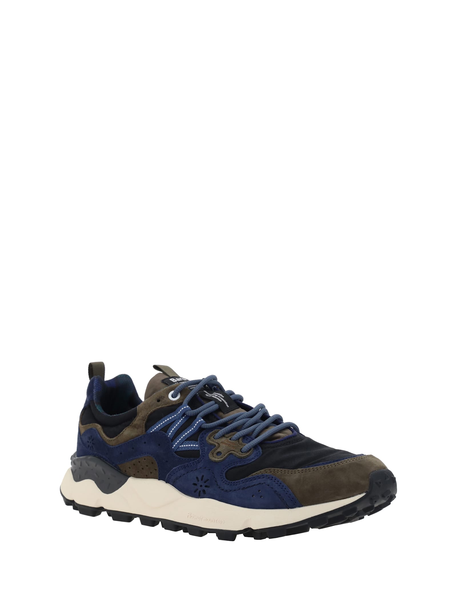 Shop Barbour X Flower Montain Yamano 3 Sneakers In Navy Olive