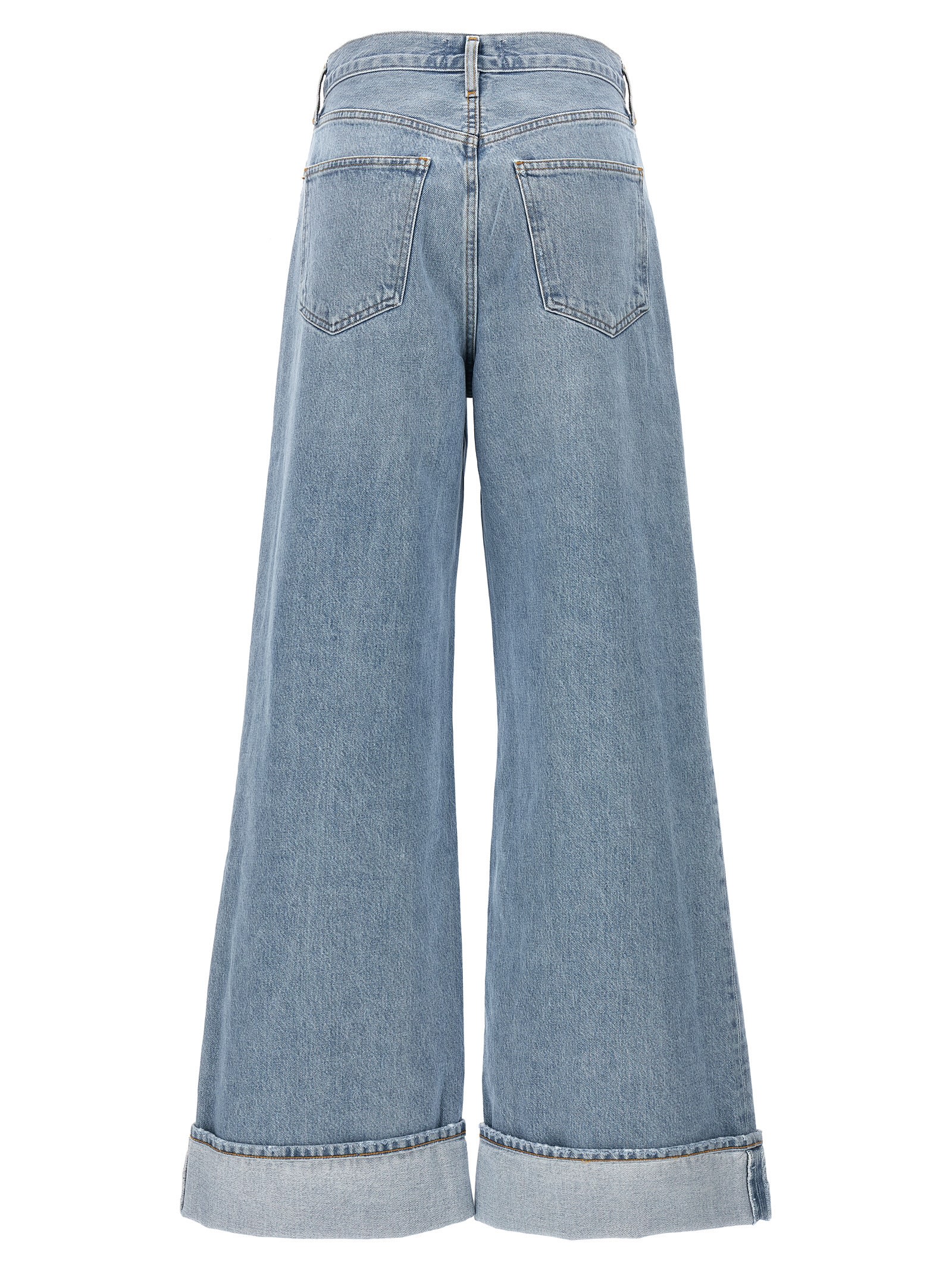 Shop Agolde Dame Jeans In Clear Blue