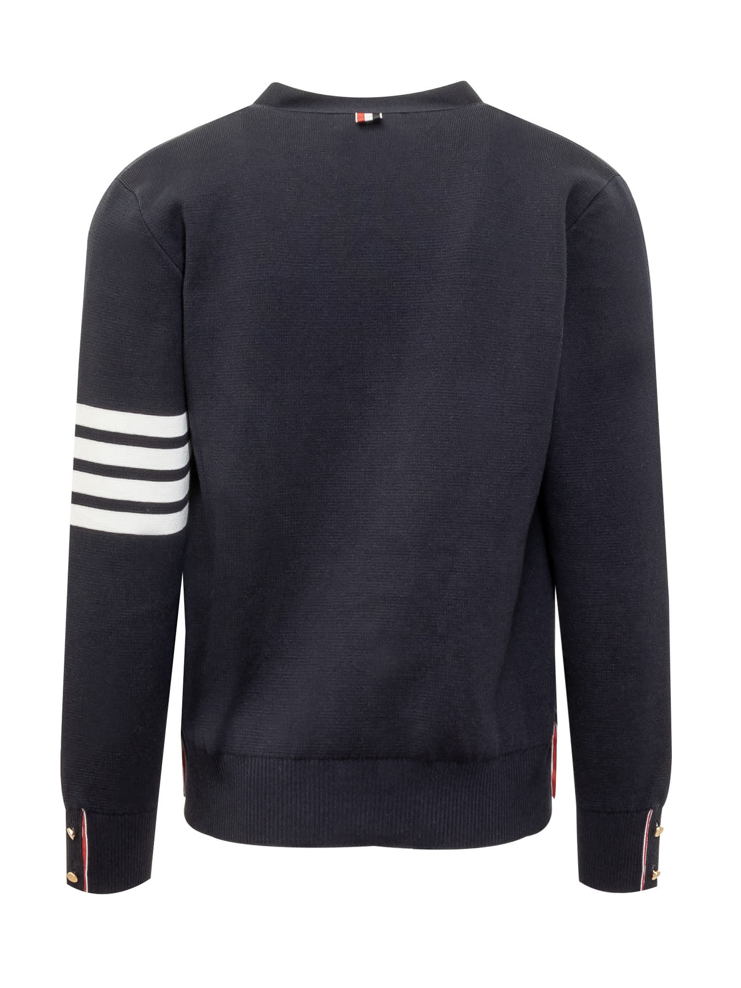 Shop Thom Browne Milan Stitch Knit Cardigan In Navy