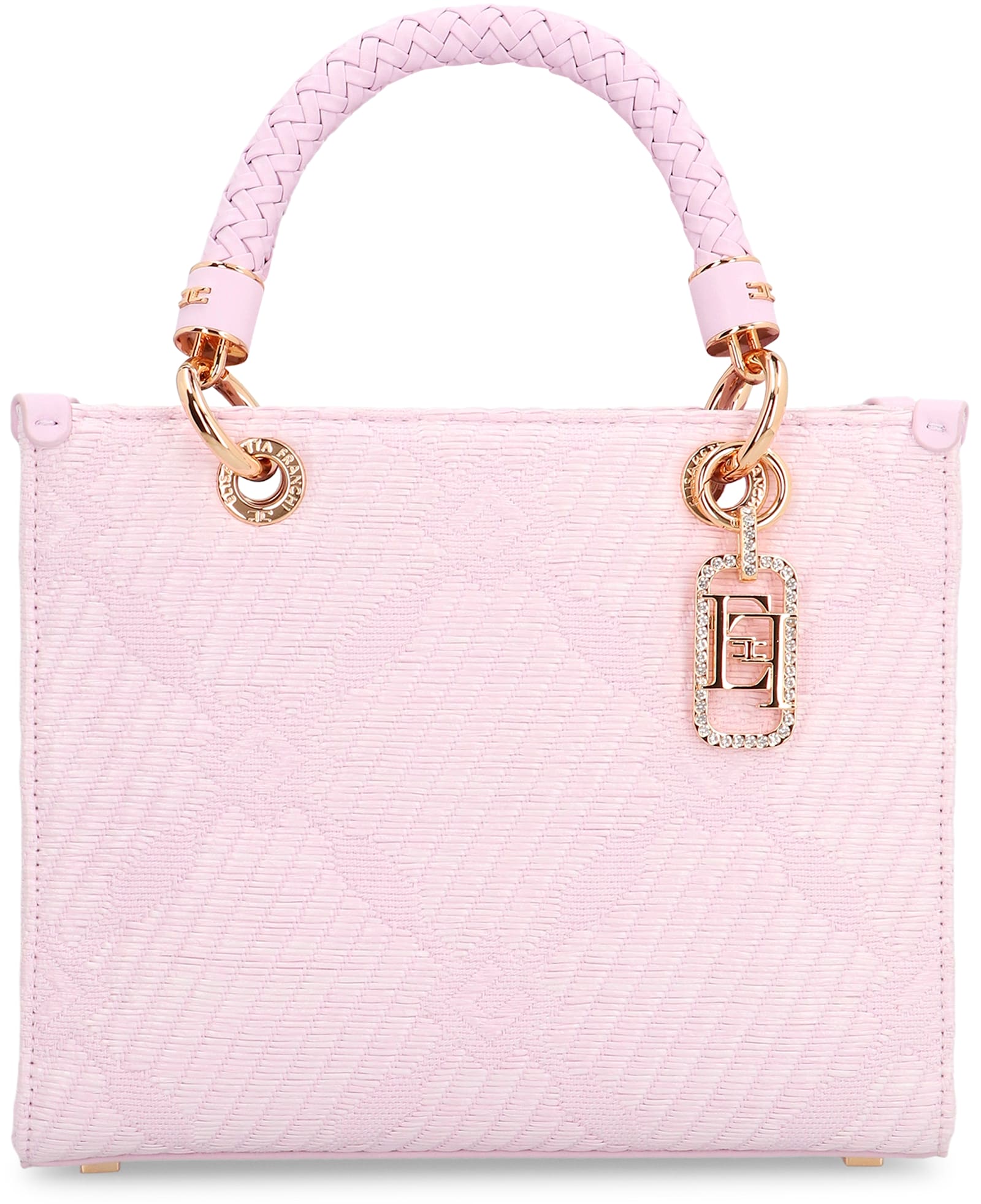 ELISABETTA FRANCHI JACQUARD FABRIC TOTE