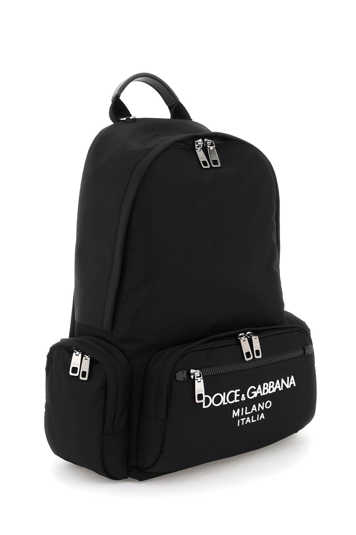 Shop Dolce & Gabbana Nylon Backpack With Logo In Nero Nero (black)