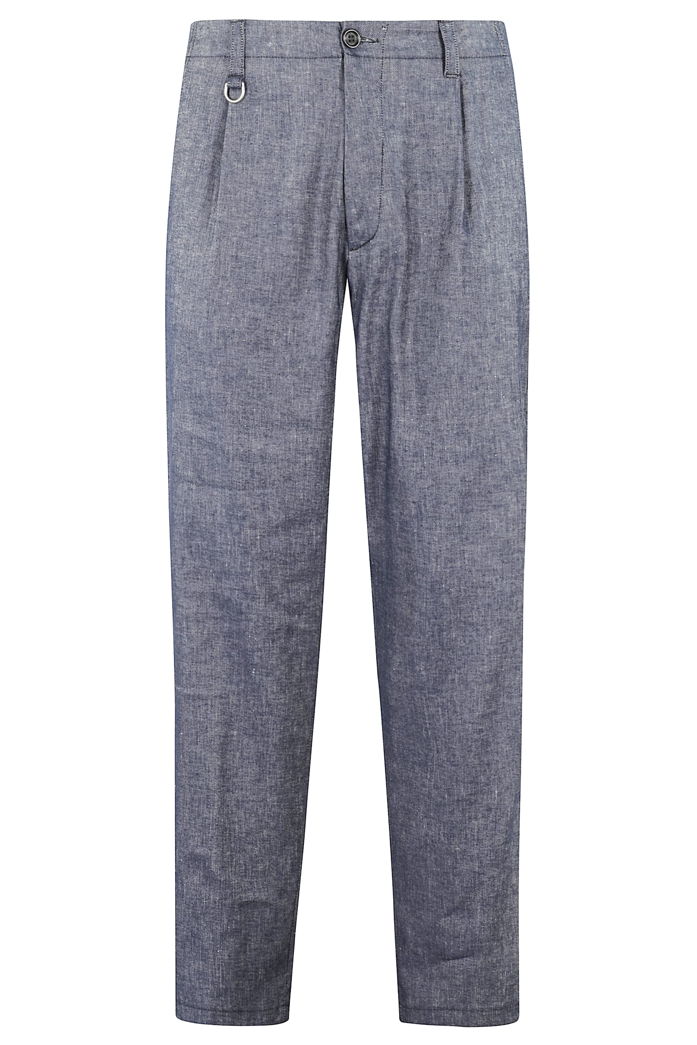 Shop Paolo Pecora Pantalone Lino Stretch In Blu