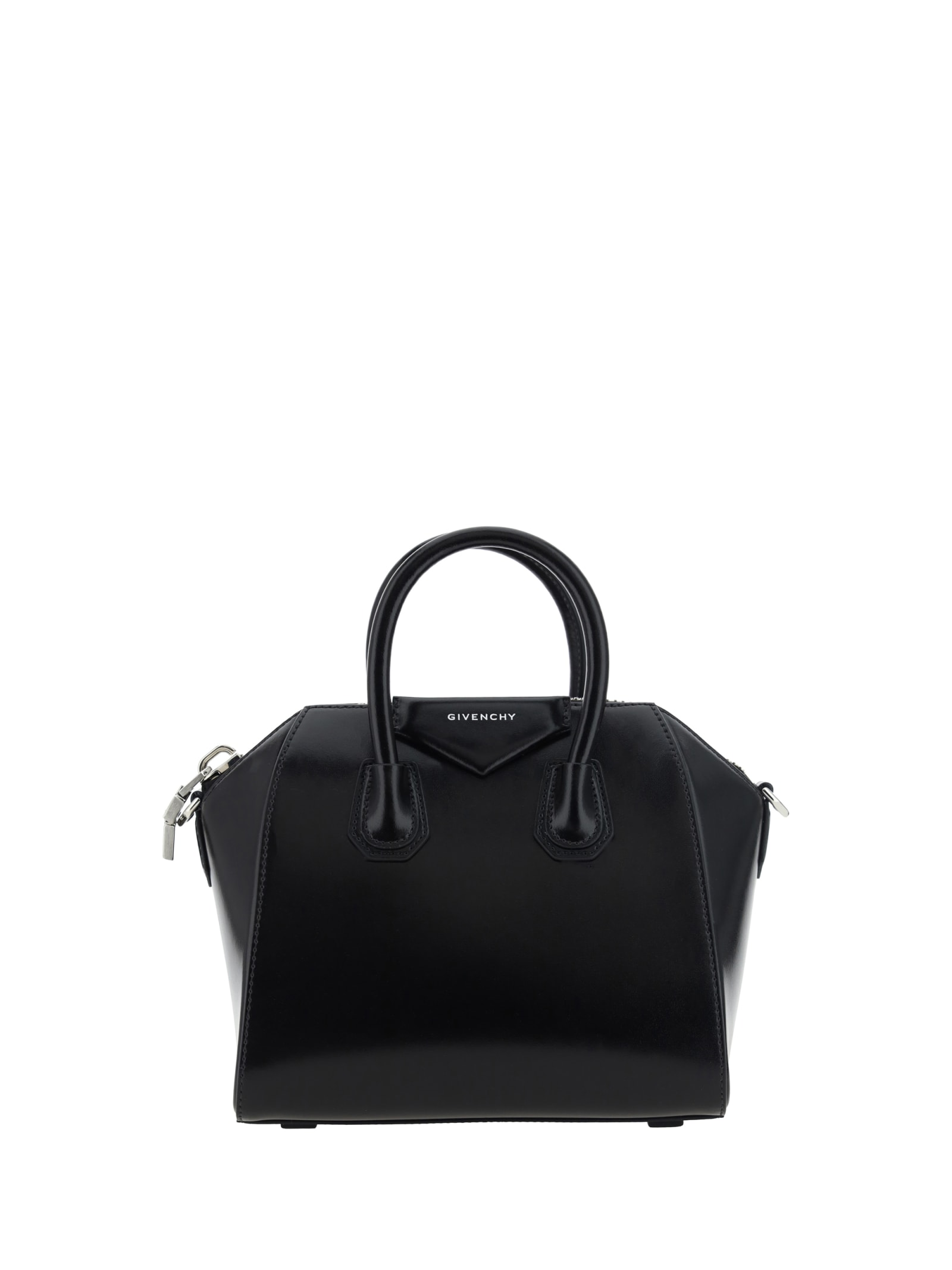 Shop Givenchy Mini Antigona Handbag In Nero