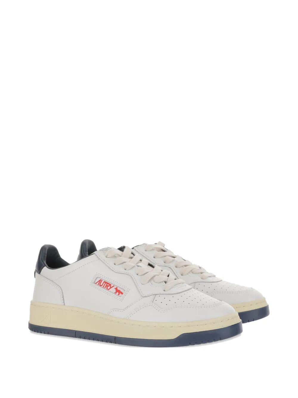 Autry X Maison Kitsune Medalist Low Top Sneakers In White
