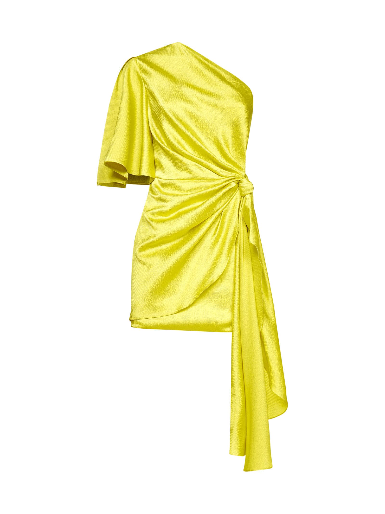 Yellow Satin Dress | ModeSens