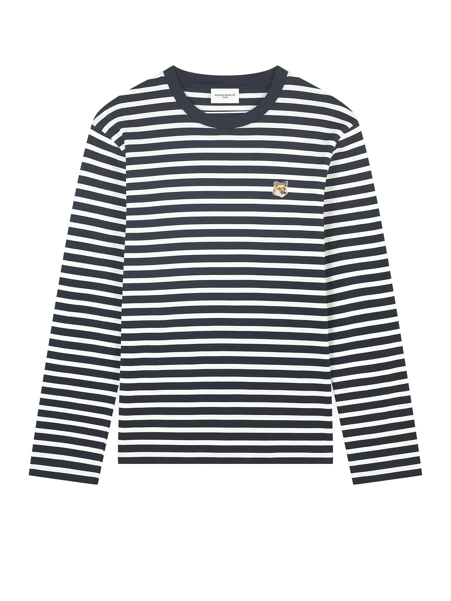 Shop Maison Kitsuné T-shirt In Navy Stripes