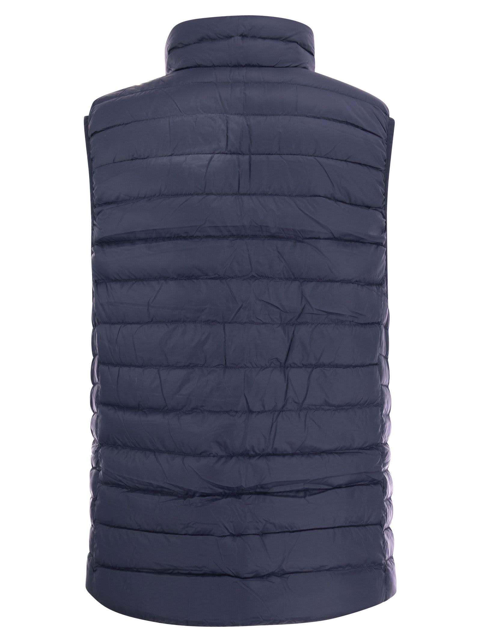 Shop Patagonia Waistcoat With Down Filling In Blue