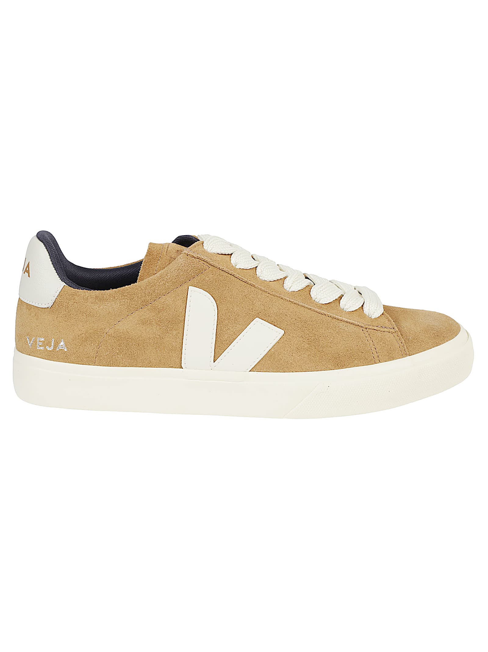 Veja Brown Suede Low-top Sneakers With Contrasting Logo In Brown