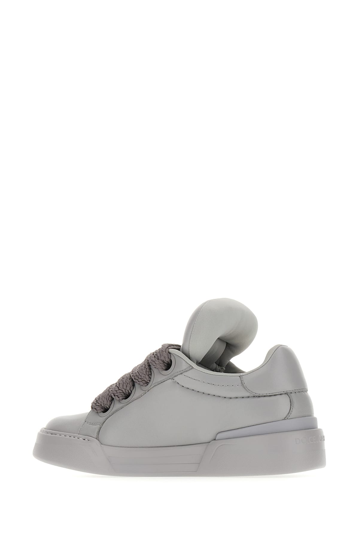 Shop Dolce & Gabbana Grey Nappa Leather Mega Skate Sneakers In 80753