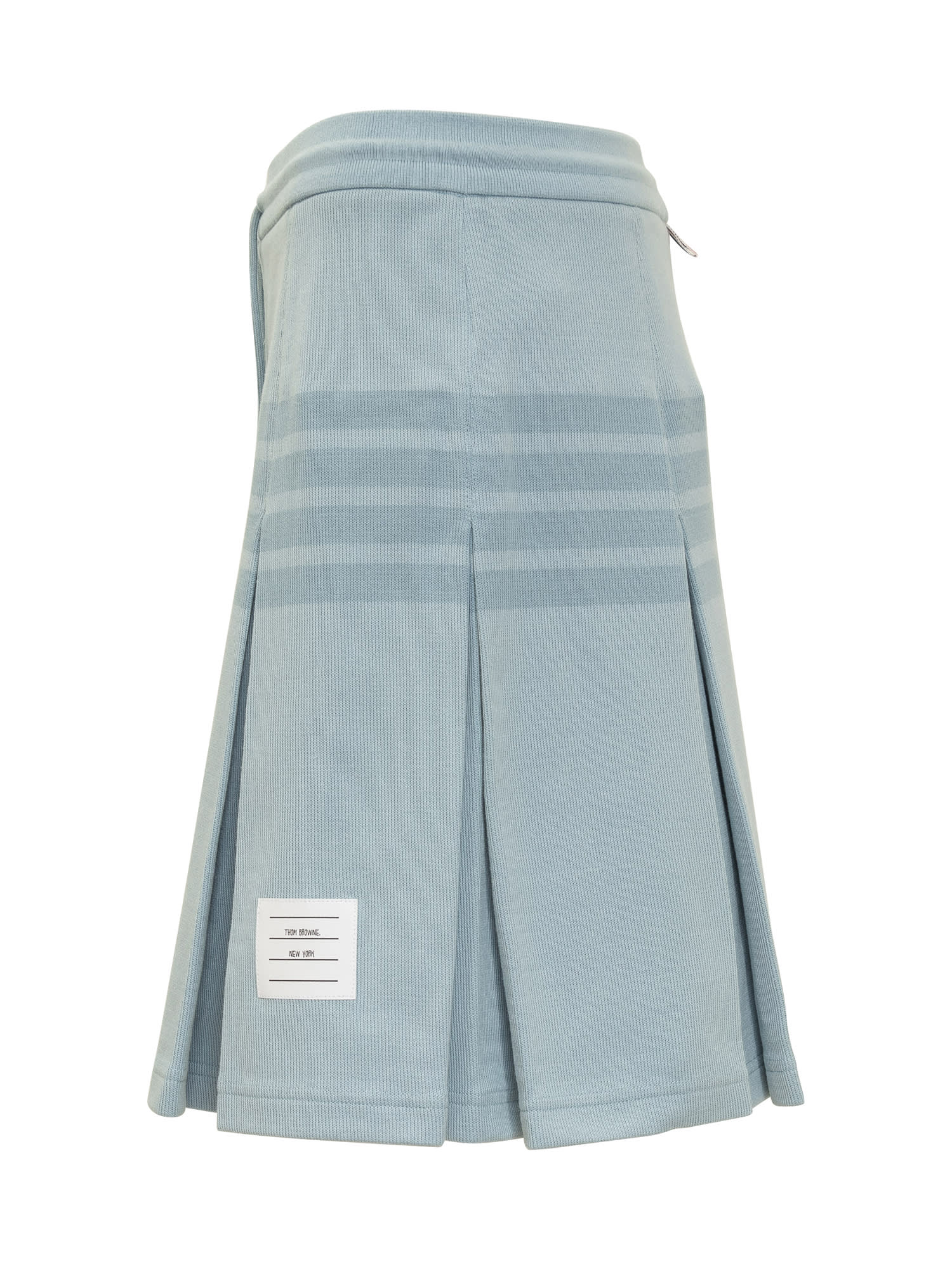 Shop Thom Browne Pleated Skirt In Light Blue