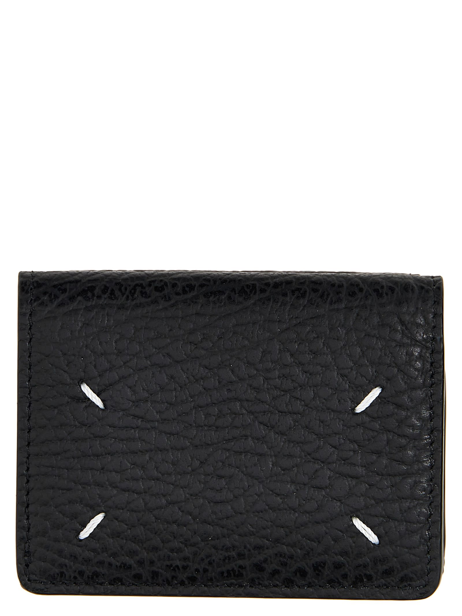 Maison Margiela Four Stitches Compact Wallet In Black