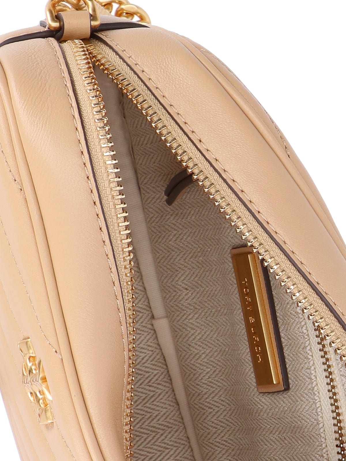 Shop Tory Burch Kira Camera Bag In Beige