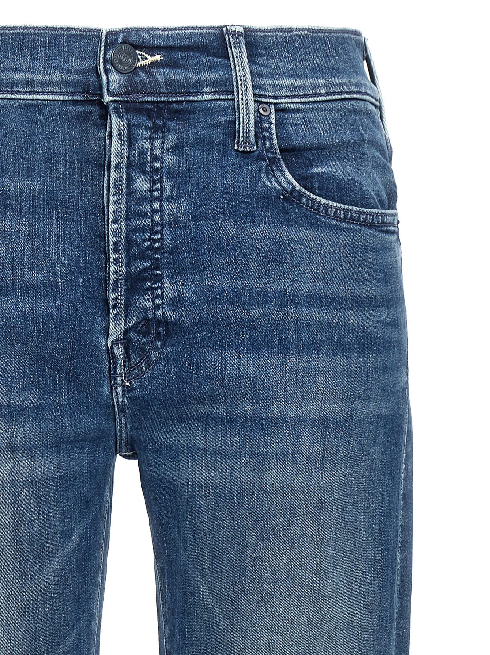 Shop Mother The Mid Rise Hoker Hover Jeans In Blue