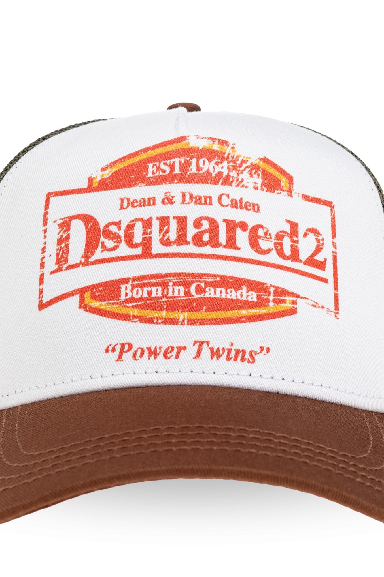 Dsquared2 Cap With Printed Logo In White