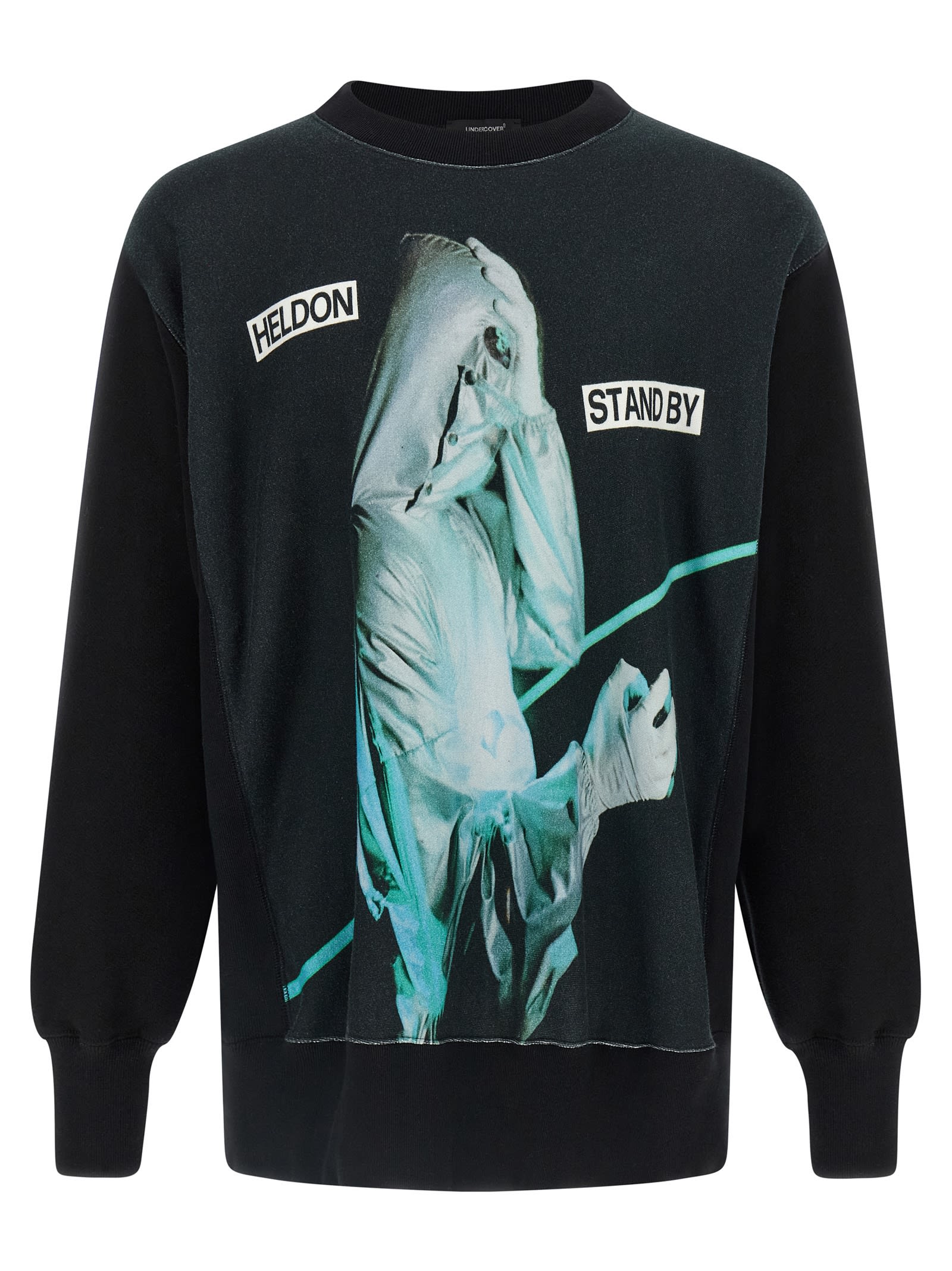 Undercover Brushed Cotton Oversized Sweatshirt With Graphic Print In Black