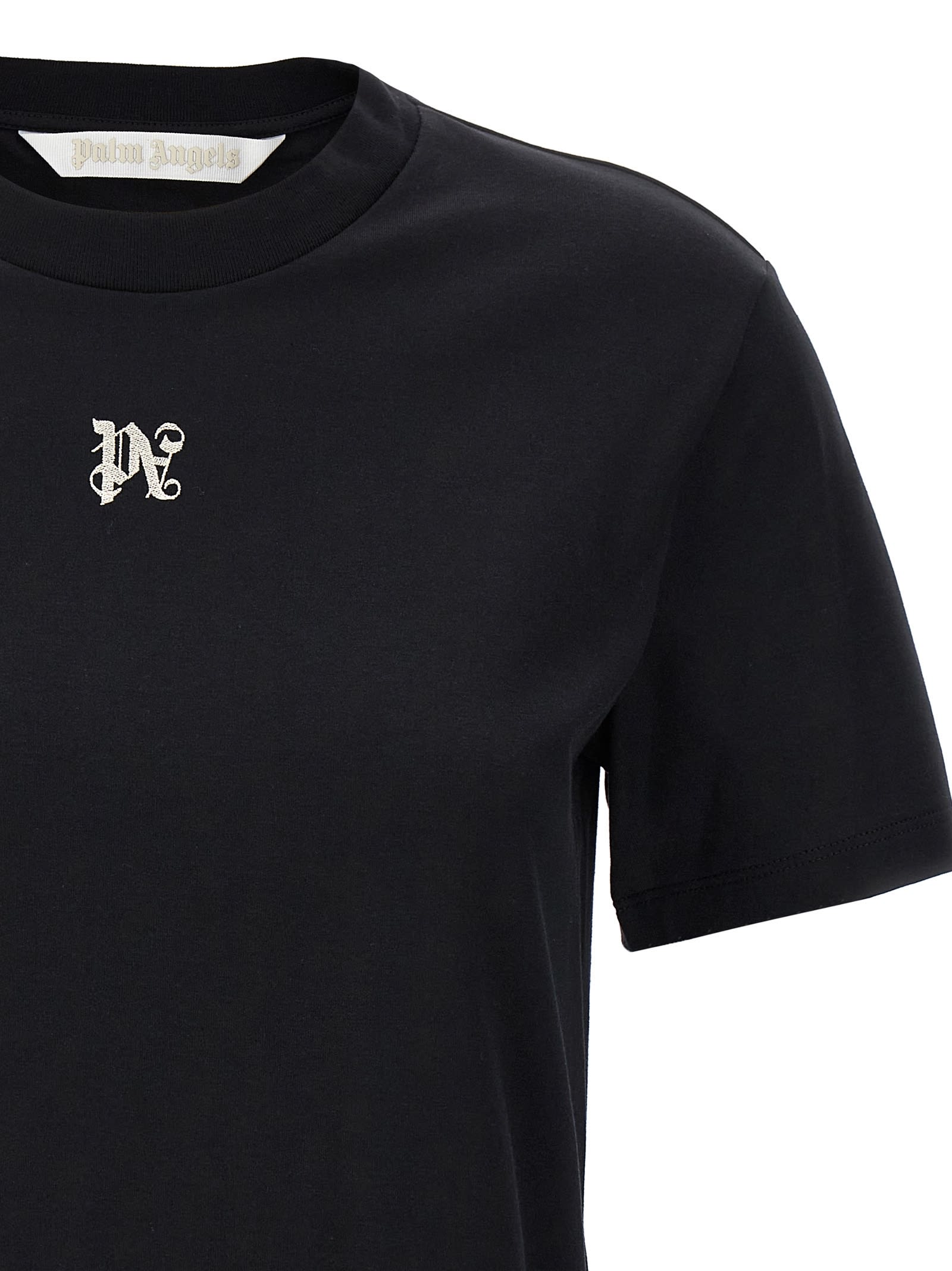 Shop Palm Angels Monogram T-shirt In Black Off